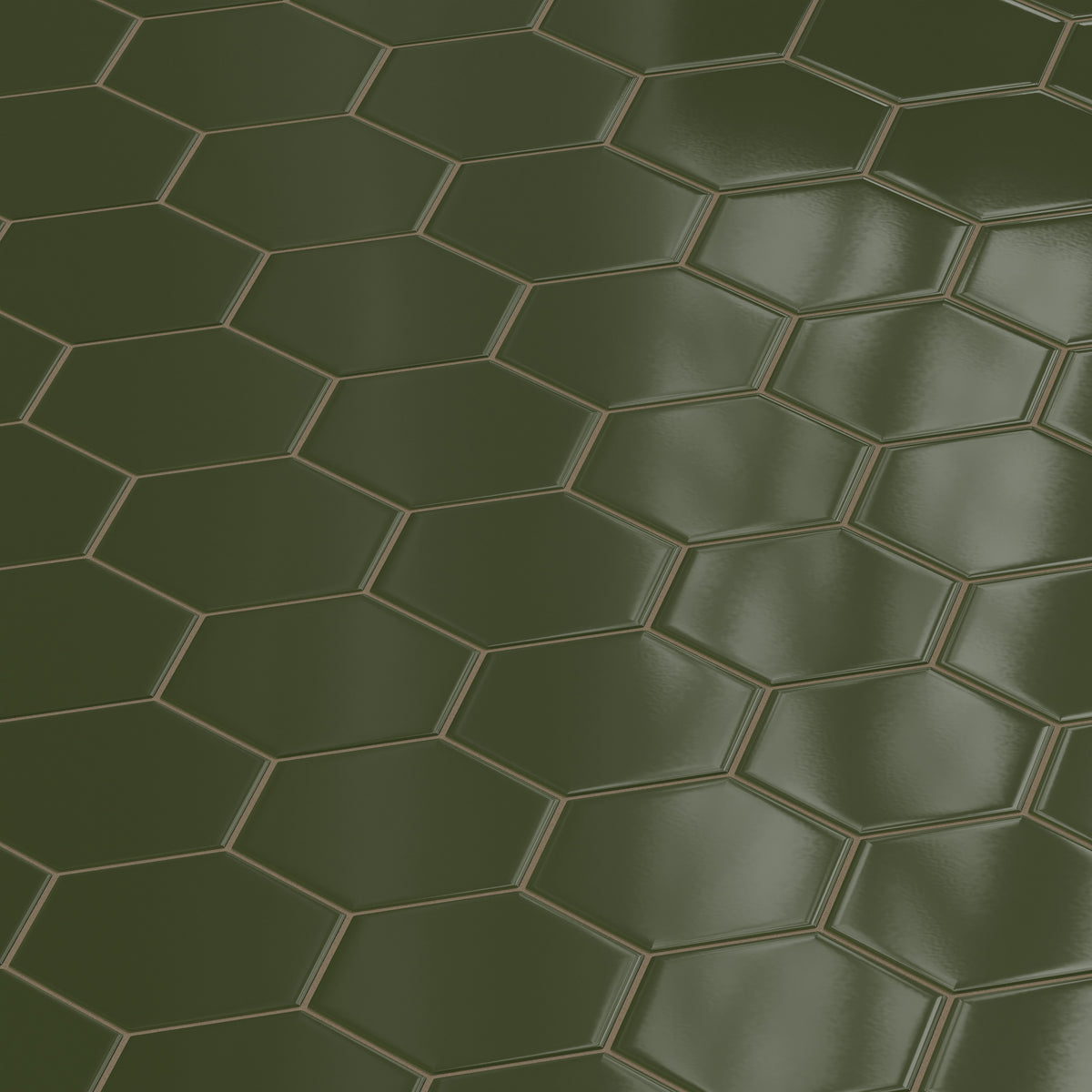8" Hexagon Original Ceramic Tile in Lone Pine Gloss