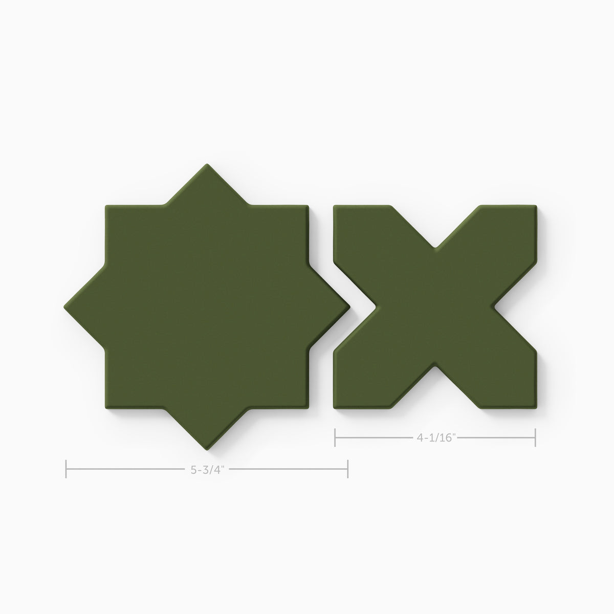 Mini Star & Cross Original Ceramic Tile in Lone Pine Matte