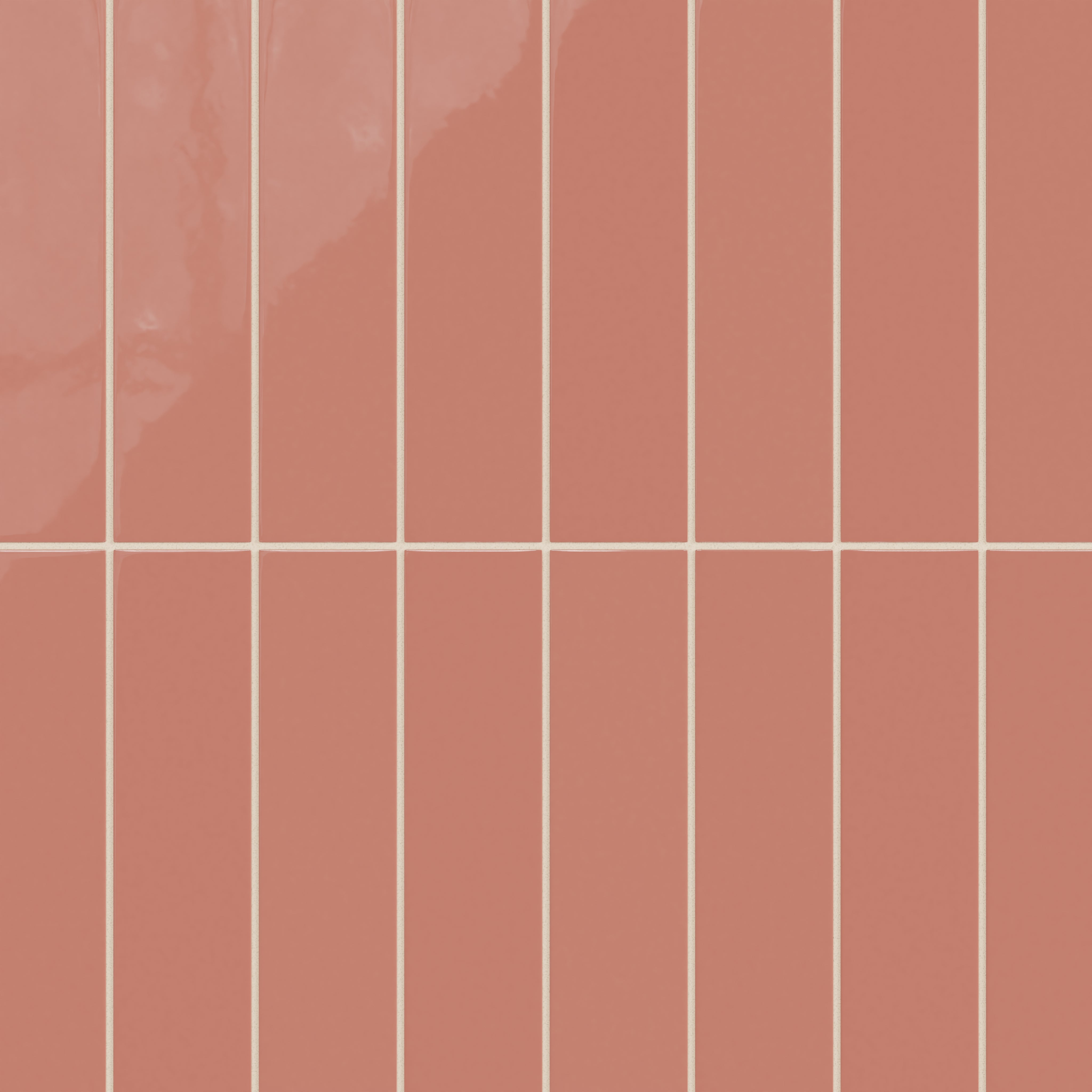 3x12 Natural Press Ceramic Tile in Madder Red Gloss