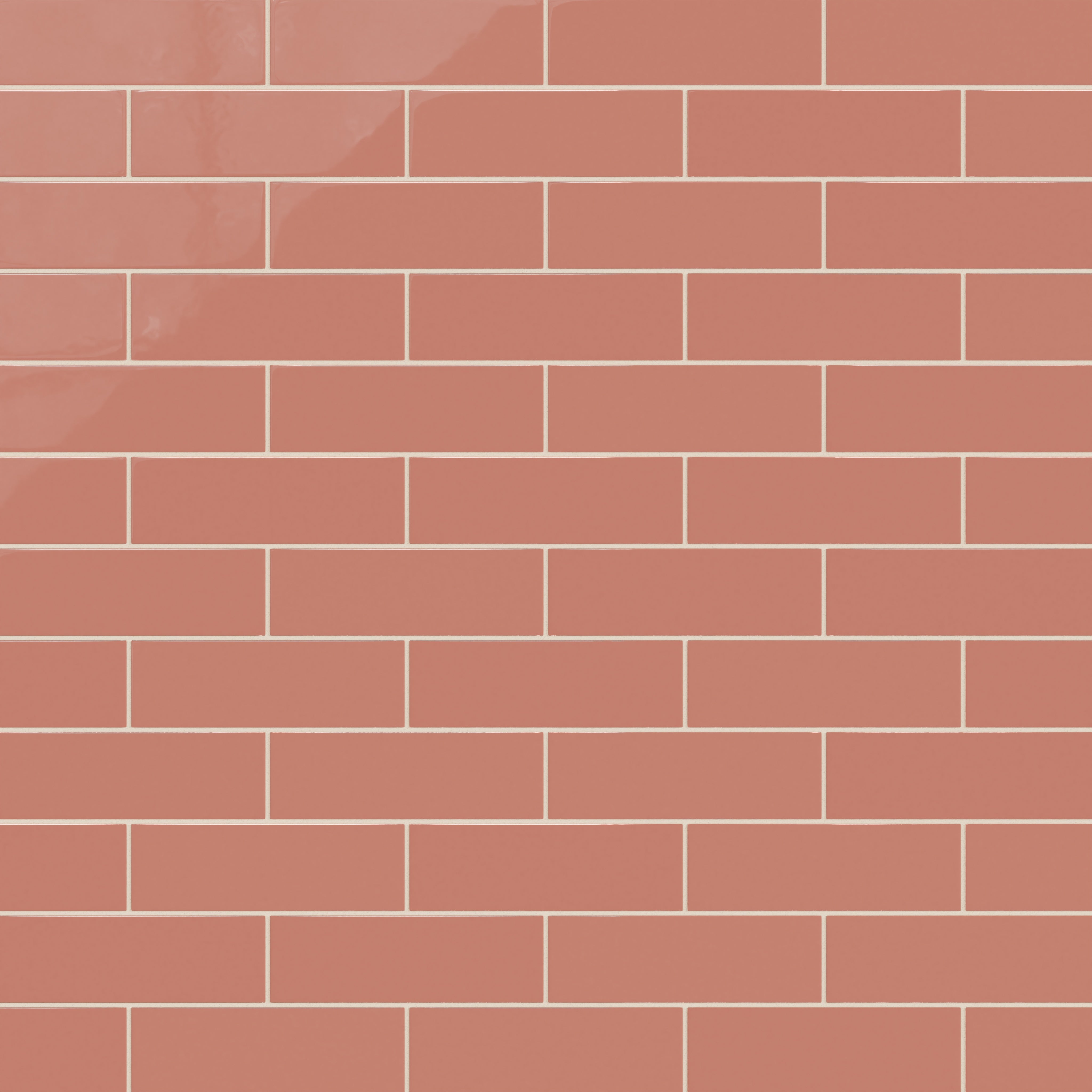 3x9 Natural Press Ceramic Tile in Madder Red Gloss