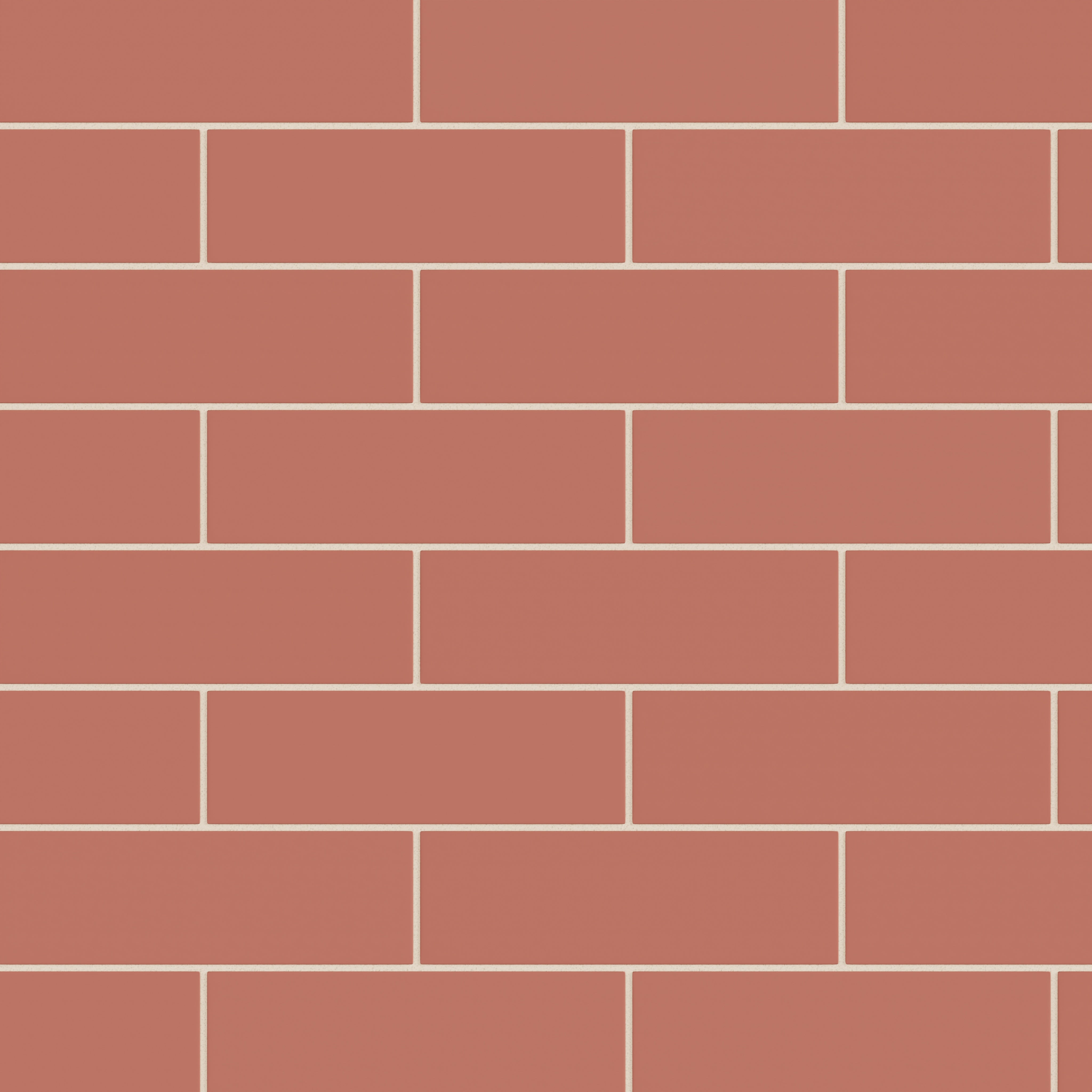 3x9 Natural Press Ceramic Tile in Madder Red Matte