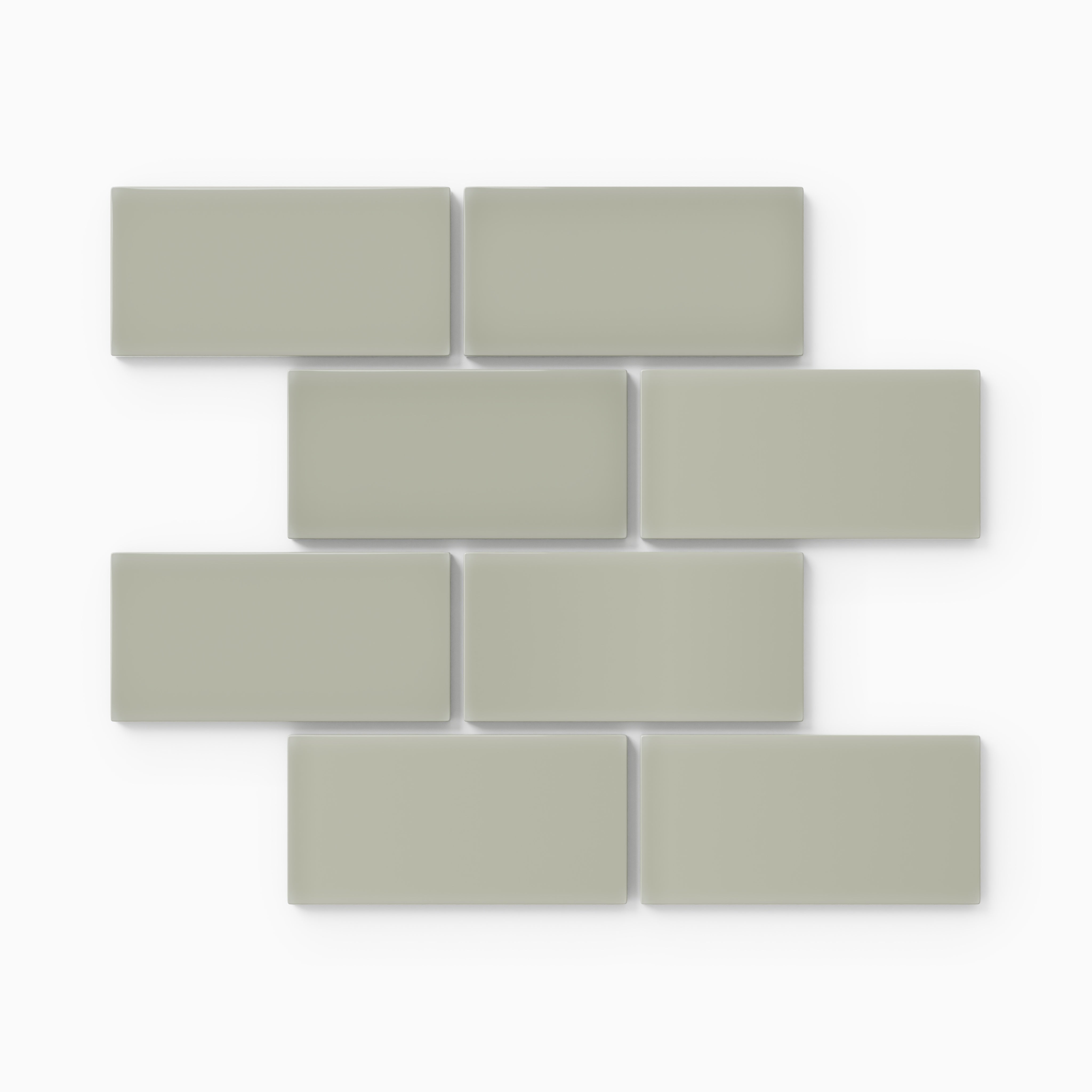 2x4 Half Offset Sheeted Natural Press Ceramic Mosaic Tile in Manzanita Gloss