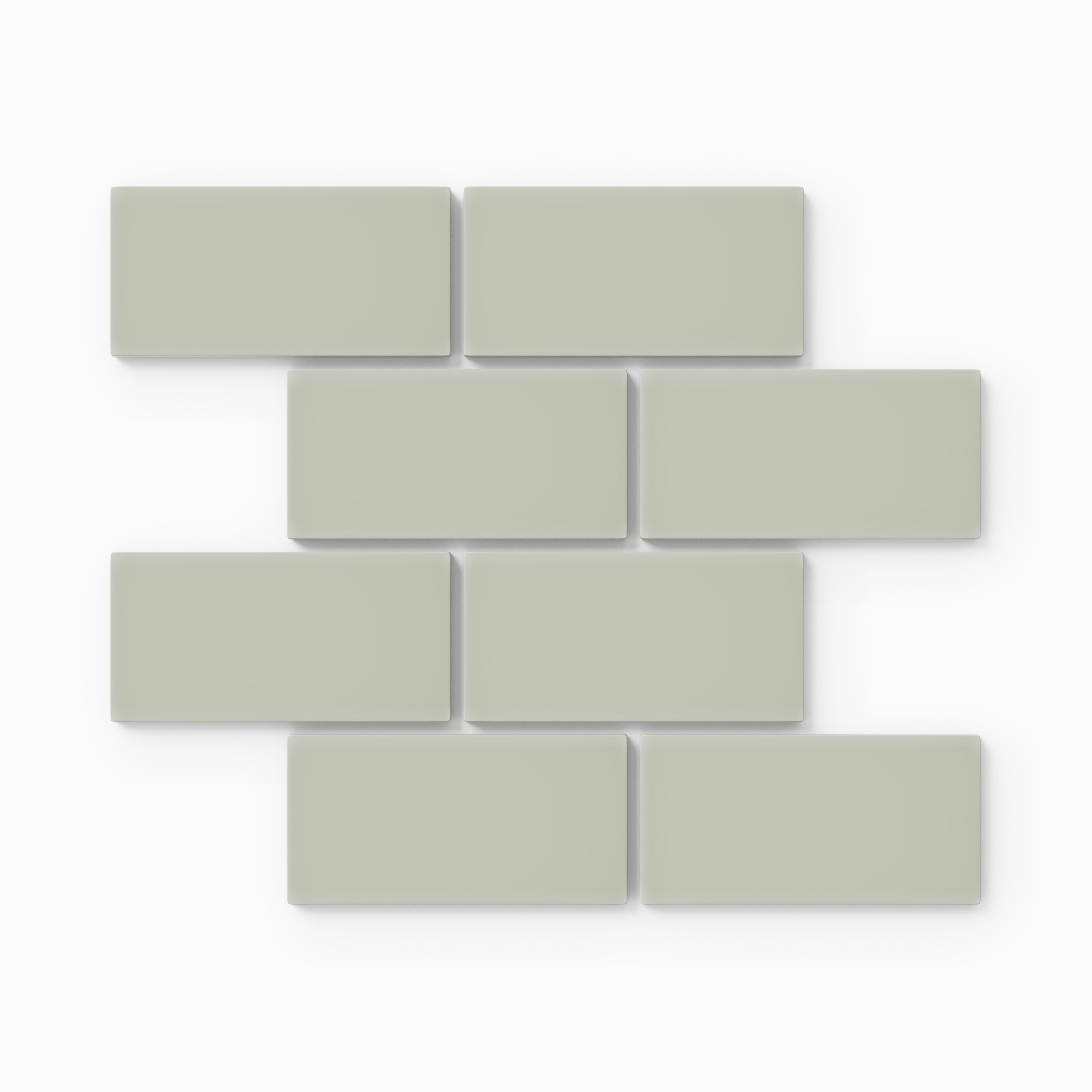 2x4 Half Offset Sheeted Natural Press Ceramic Mosaic Tile in Manzanita Matte