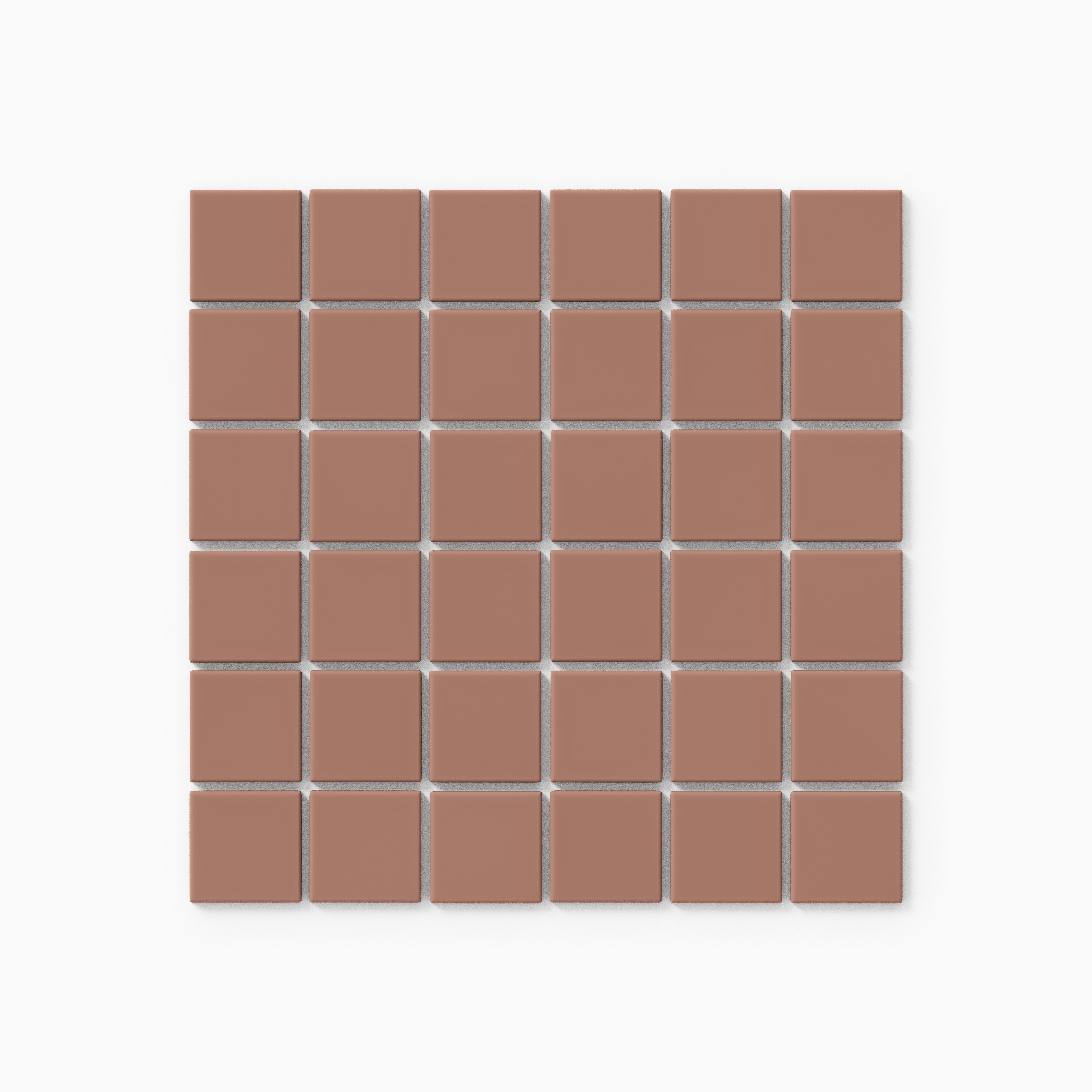 2x2 Straight Set Sheeted Original Ceramic Mosaic Tile in Mauve Matte
