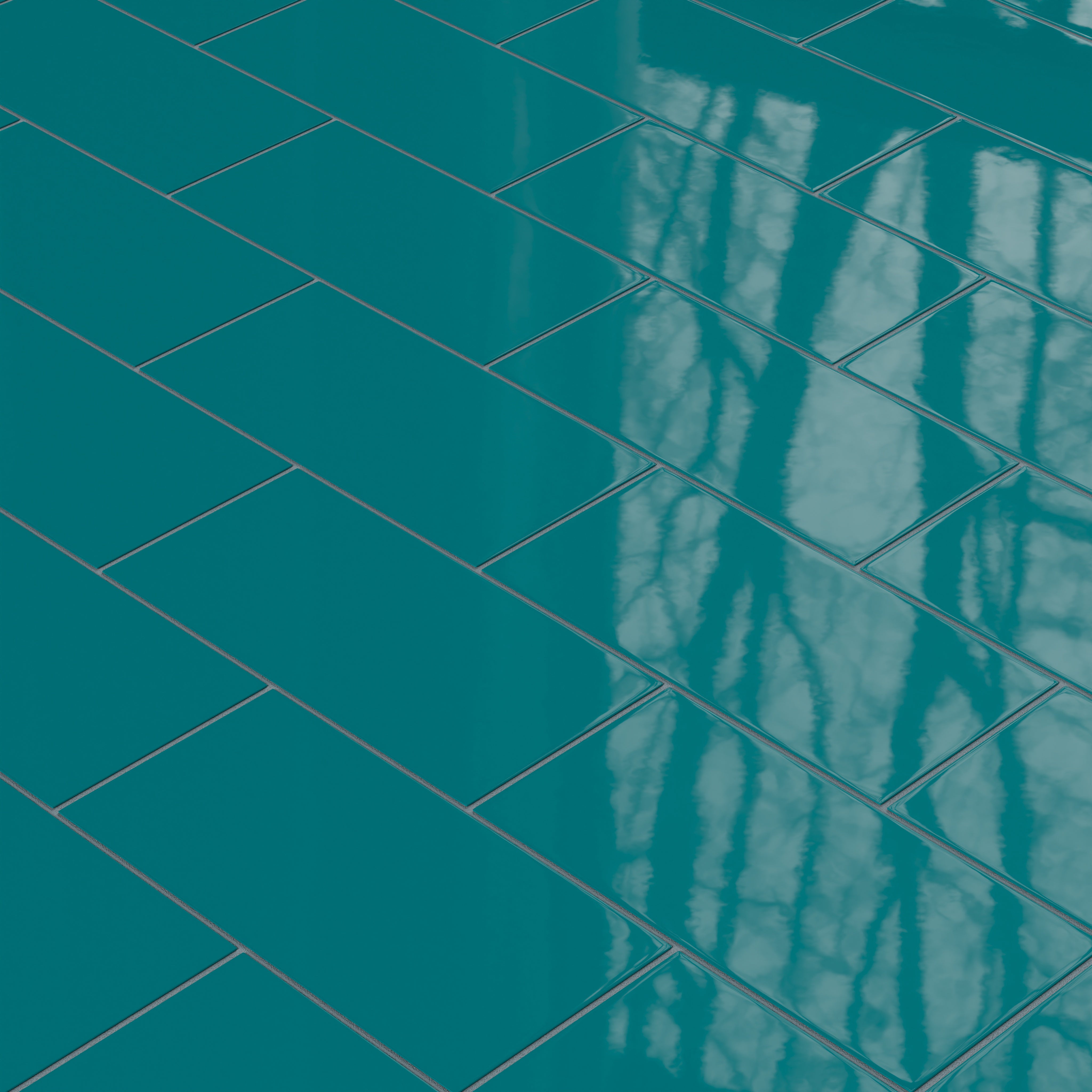 6x12 Natural Press Ceramic Tile in Maya Blue Gloss