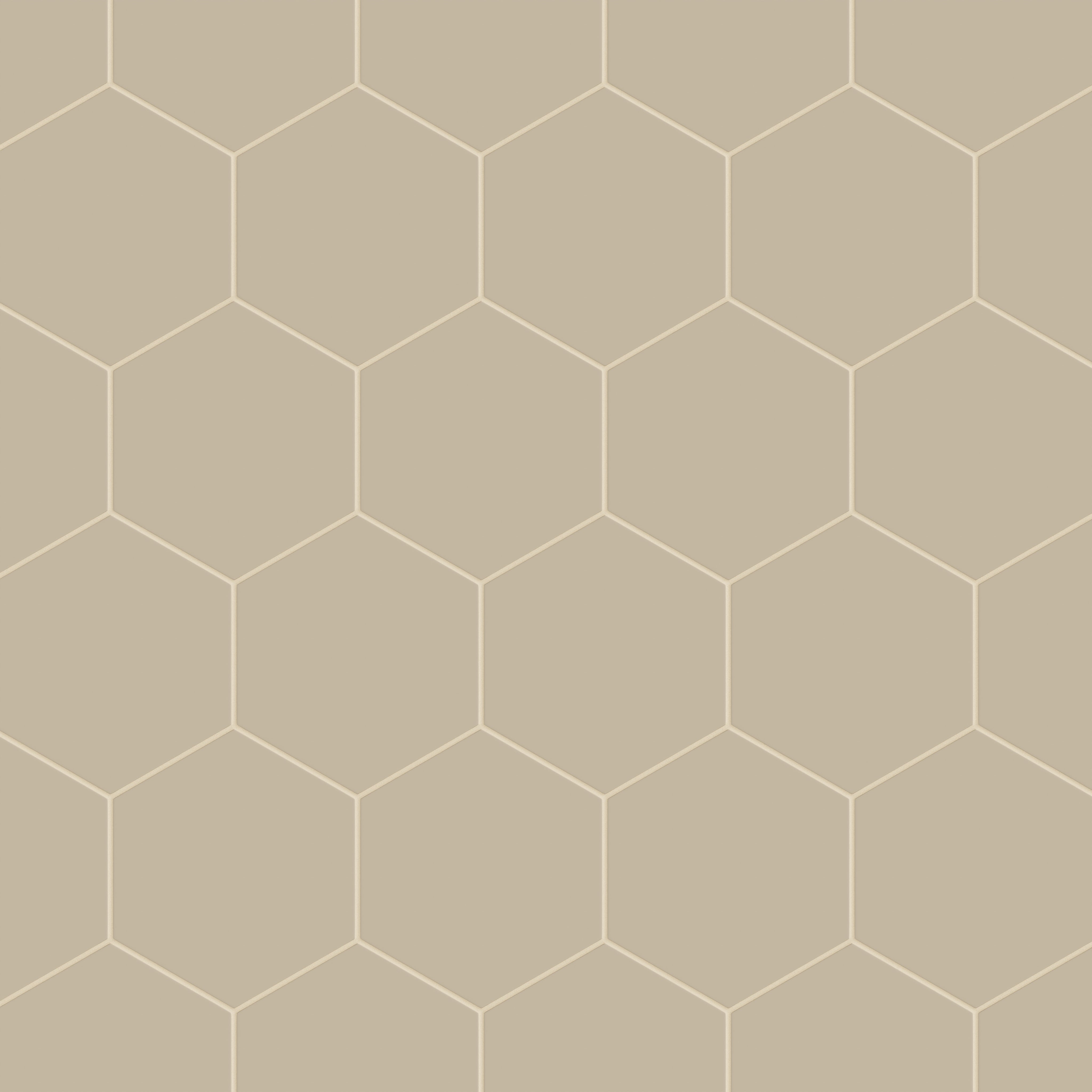 8" Hexagon Natural Press Ceramic Tile in Morel Matte