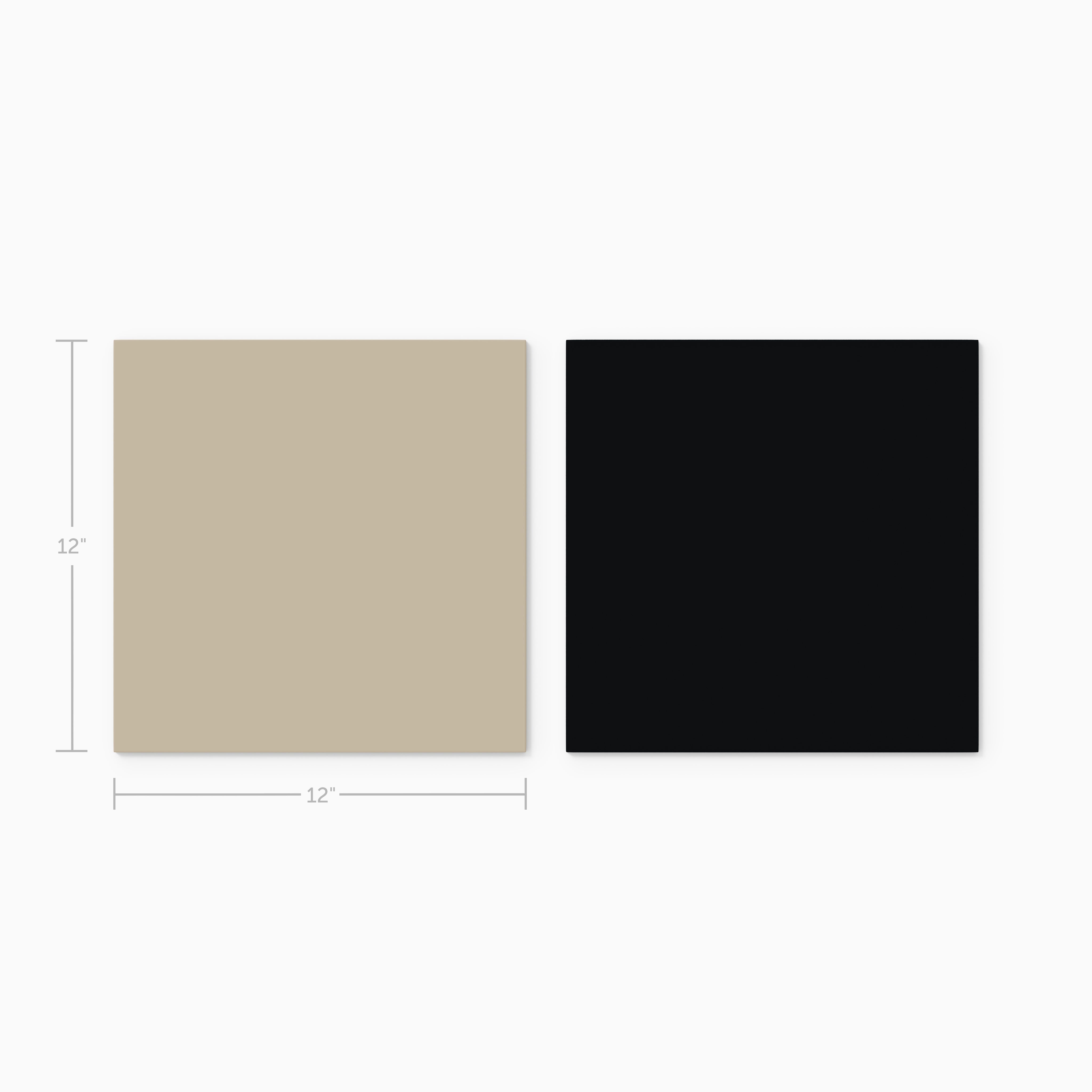 12x12 Natural Press Ceramic Tile in Morel and Bone Black Matte