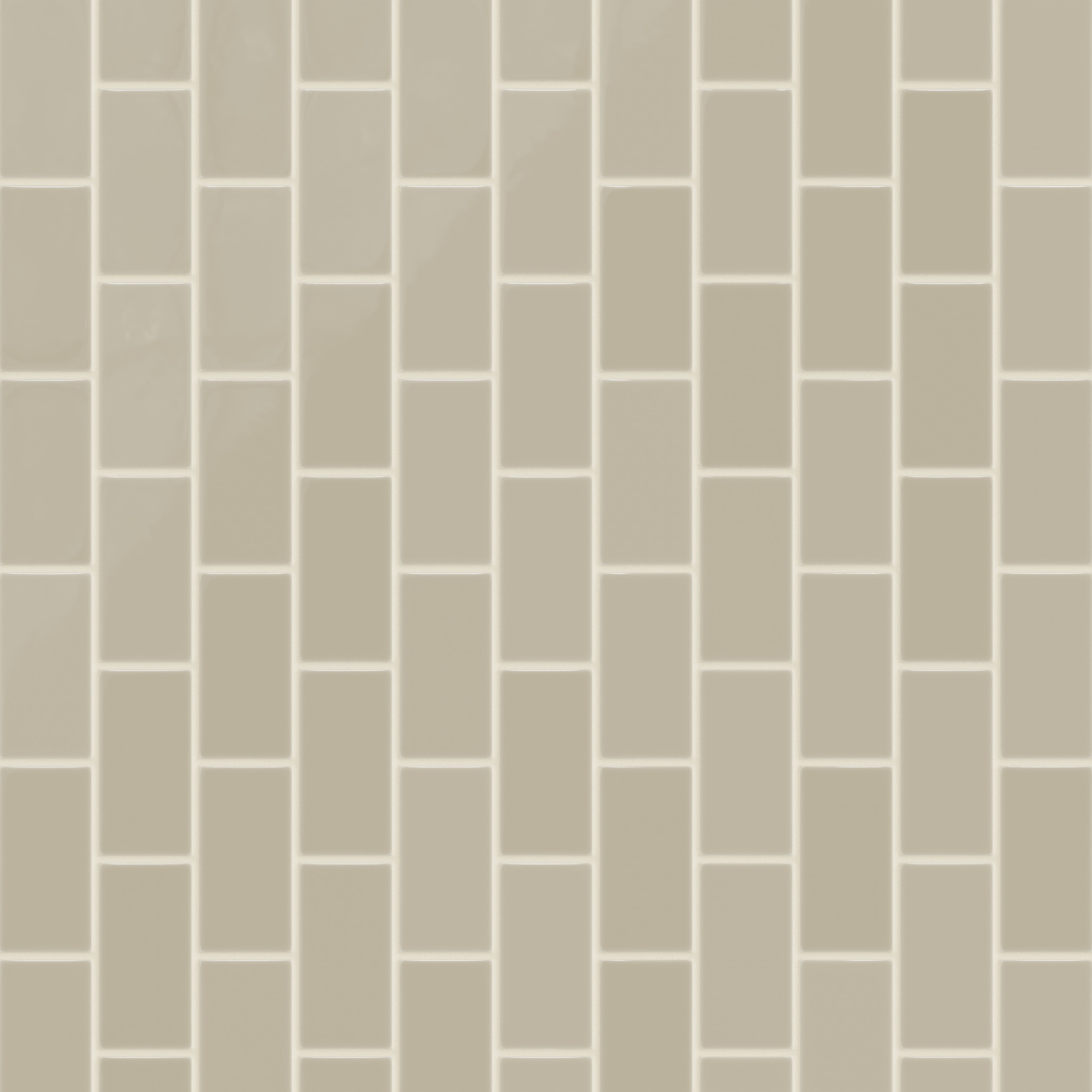 2x4 Half Offset Sheeted Natural Press Ceramic Mosaic Tile in Morel Gloss