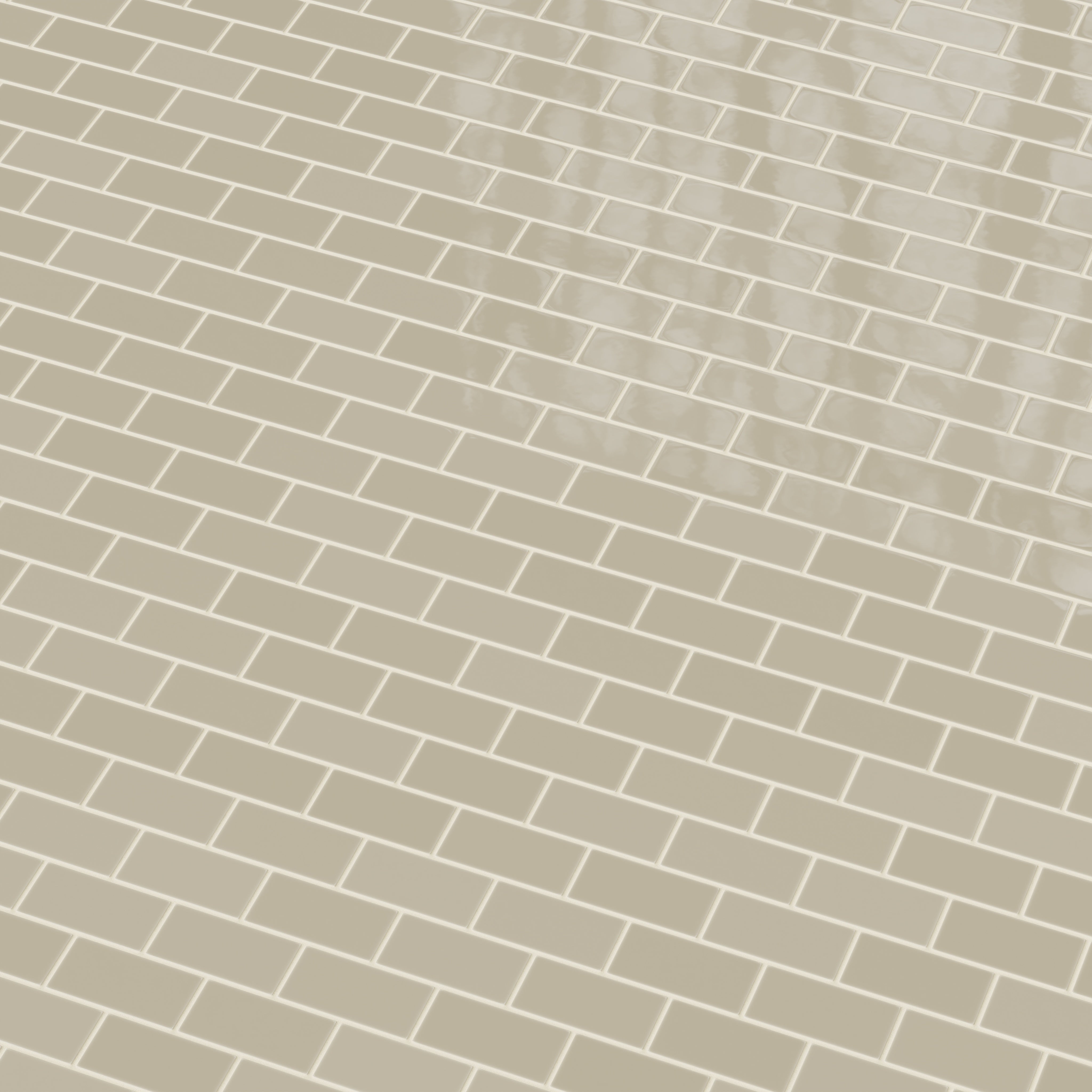 2x4 Half Offset Sheeted Natural Press Ceramic Mosaic Tile in Morel Gloss