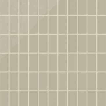2x4 Straight Set Sheeted Natural Press Ceramic Mosaic Tile in Morel Gloss