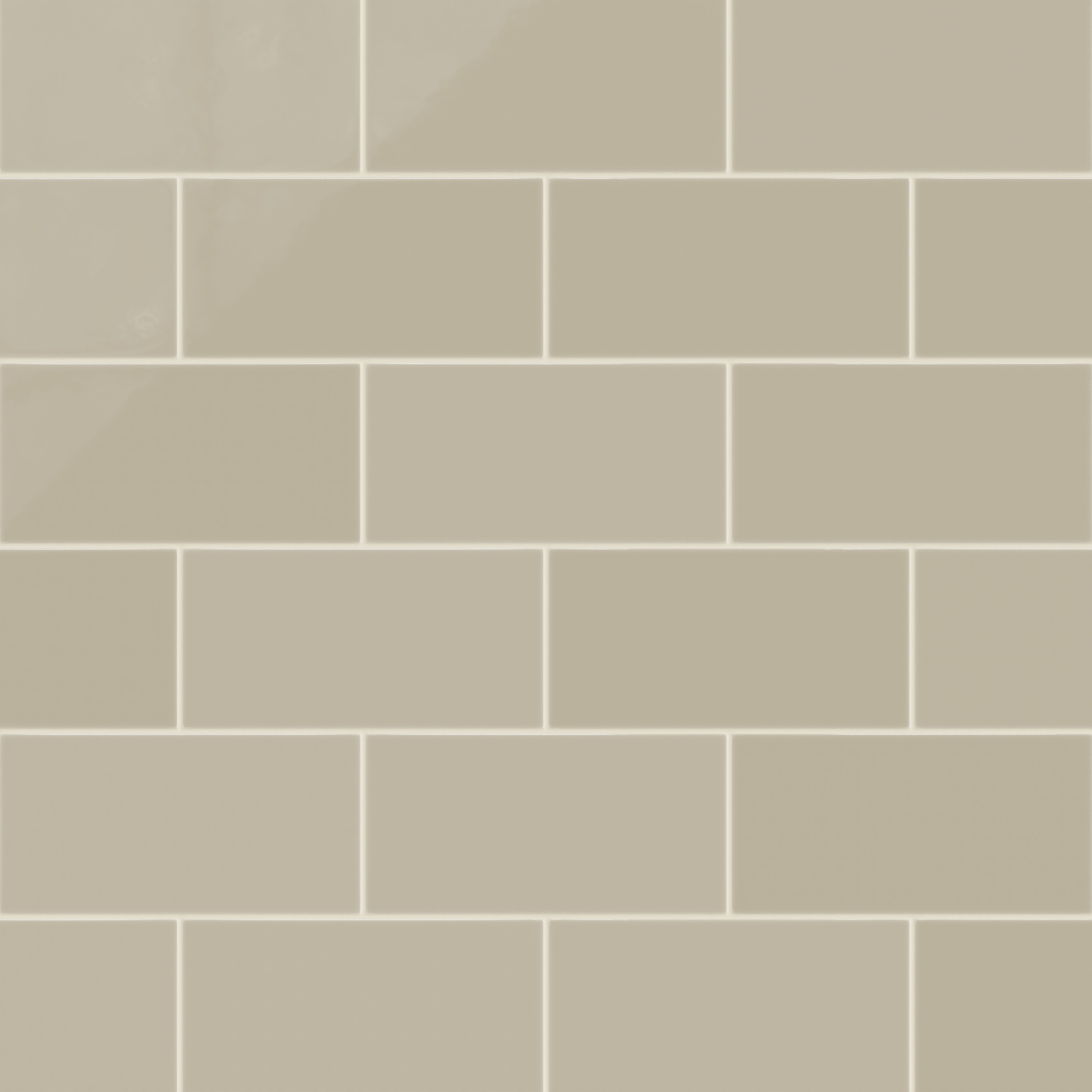 6x12 Natural Press Ceramic Tile in Morel Gloss