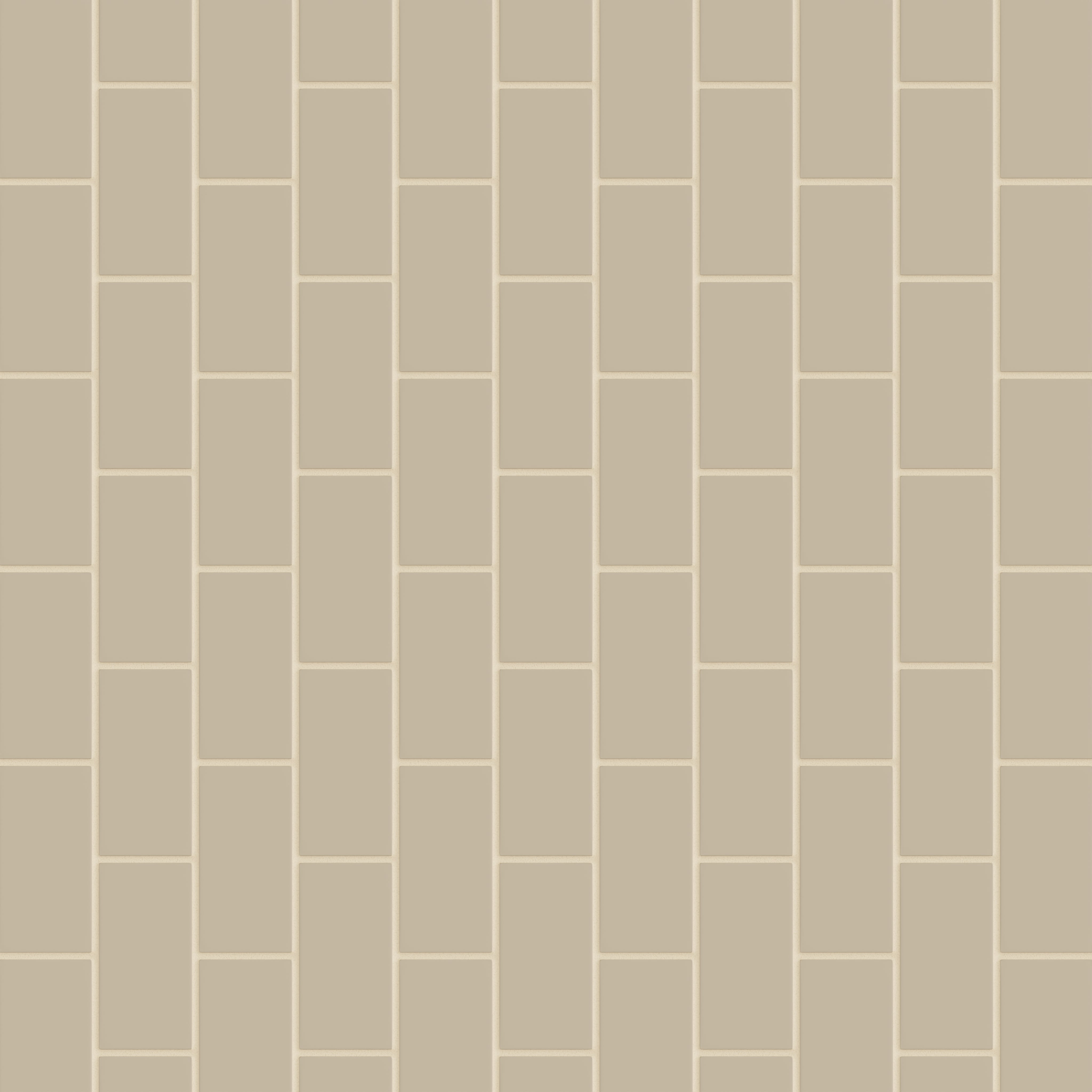 2x4 Half Offset Sheeted Natural Press Ceramic Mosaic Tile in Morel Matte