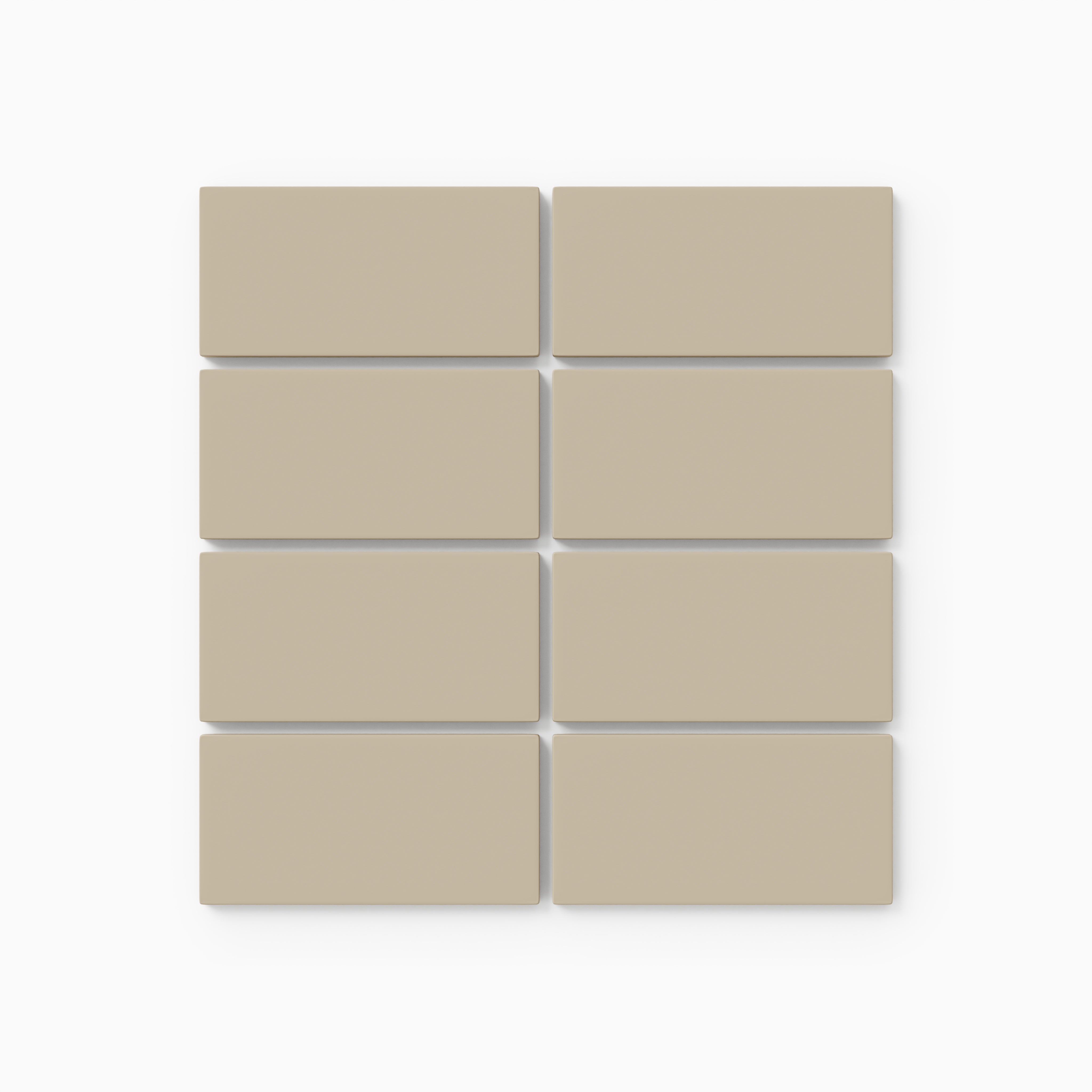 2x4 Straight Set Sheeted Natural Press Ceramic Mosaic Tile in Morel Matte