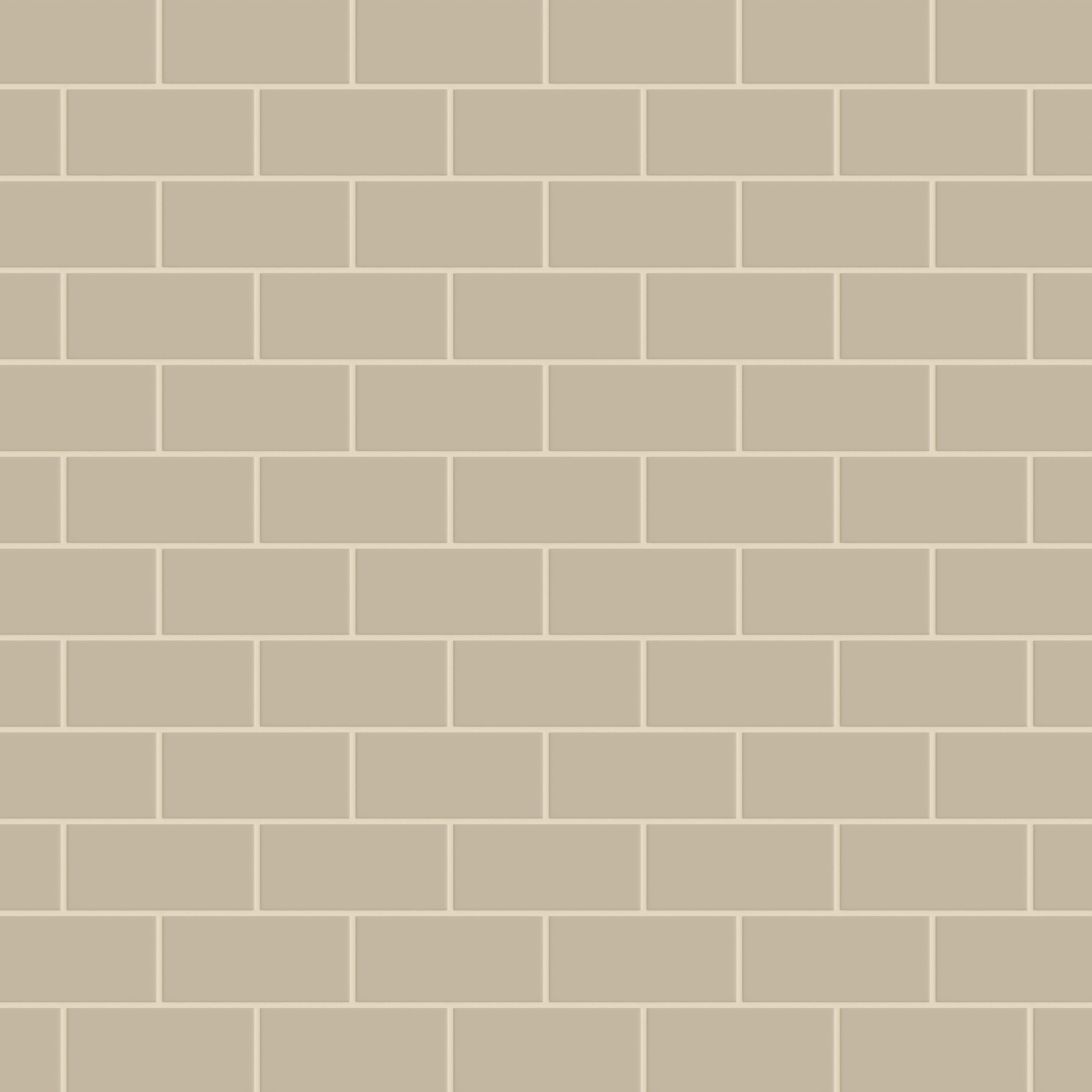 3x6 Natural Press Ceramic Tile in Morel Matte