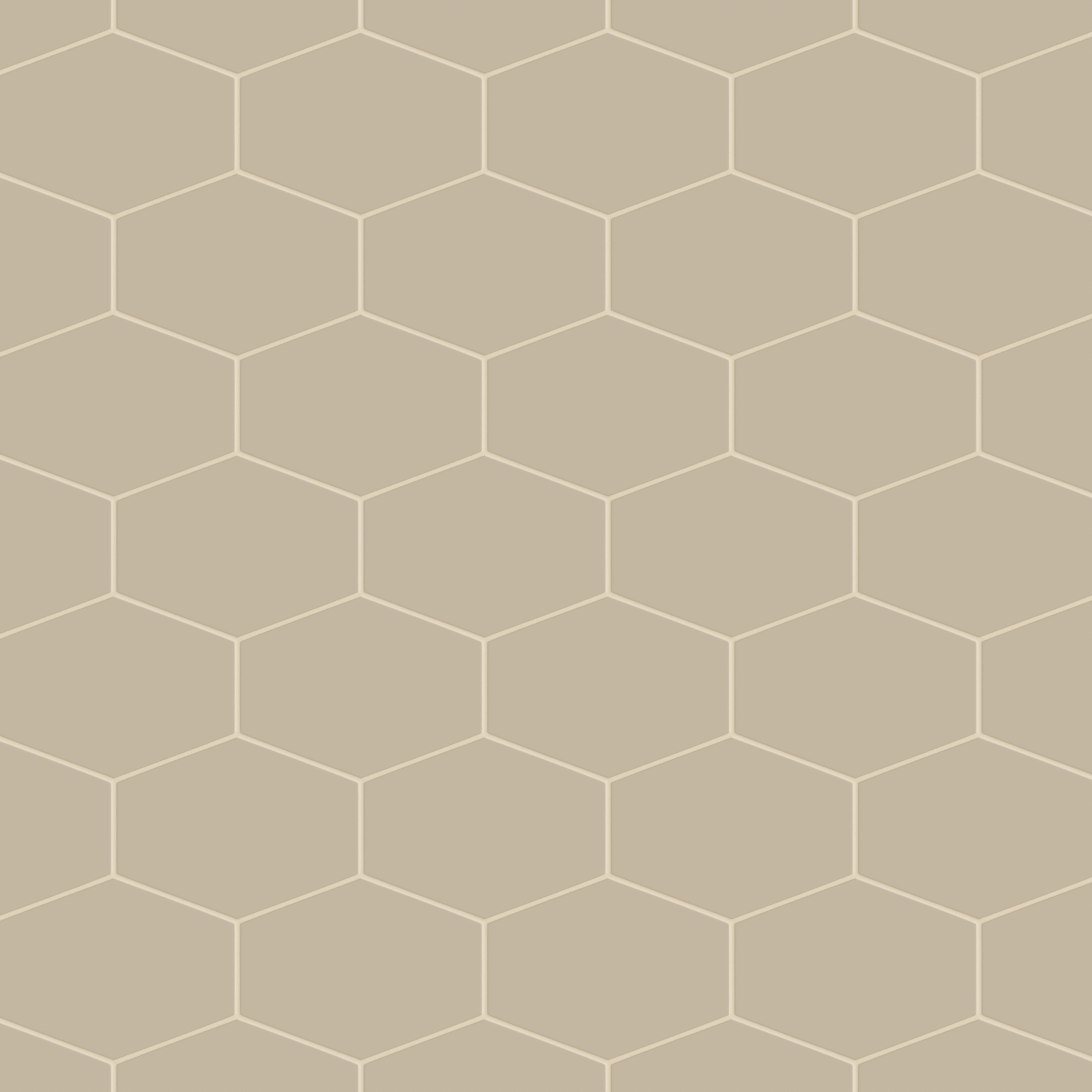 Elongated Hexagon Natural Press Ceramic Tile in Morel Matte