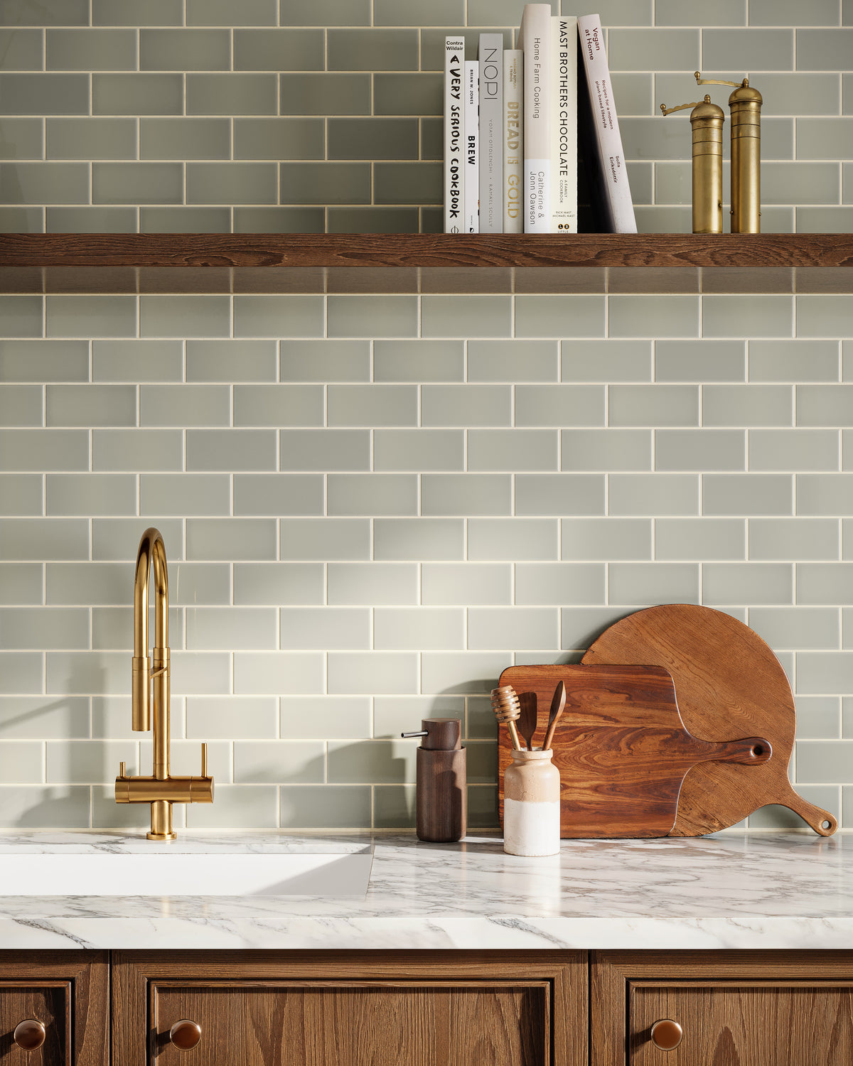 Quick Ship 3x6 Natural Press Ceramic Tile in Puget Sound Gloss