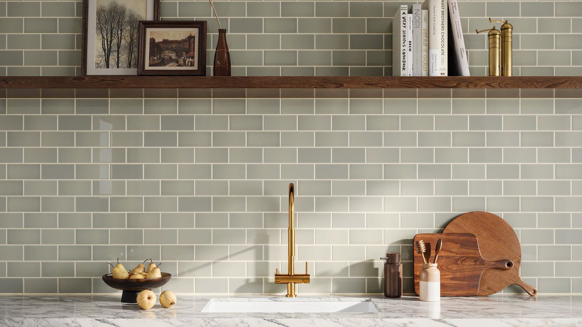 3x6 Natural Press Ceramic Tile in Puget Sound Gloss