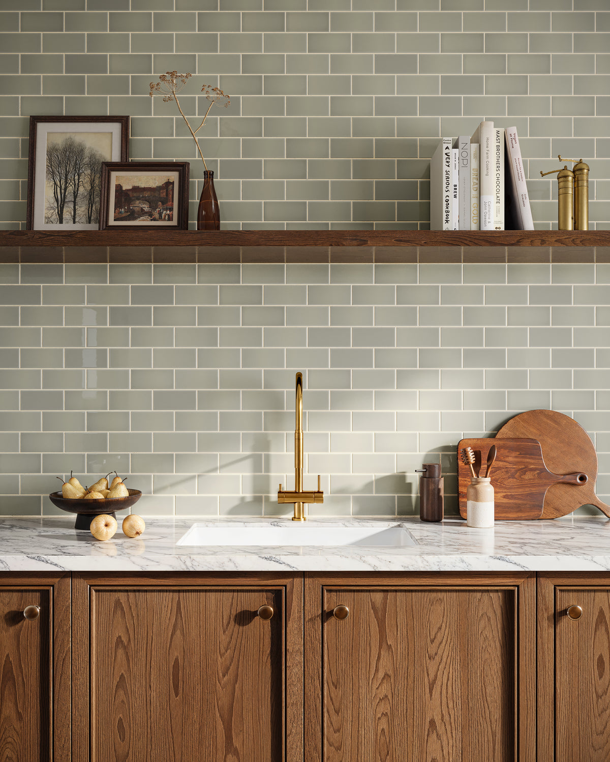 Quick Ship 3x6 Natural Press Ceramic Tile in Puget Sound Gloss