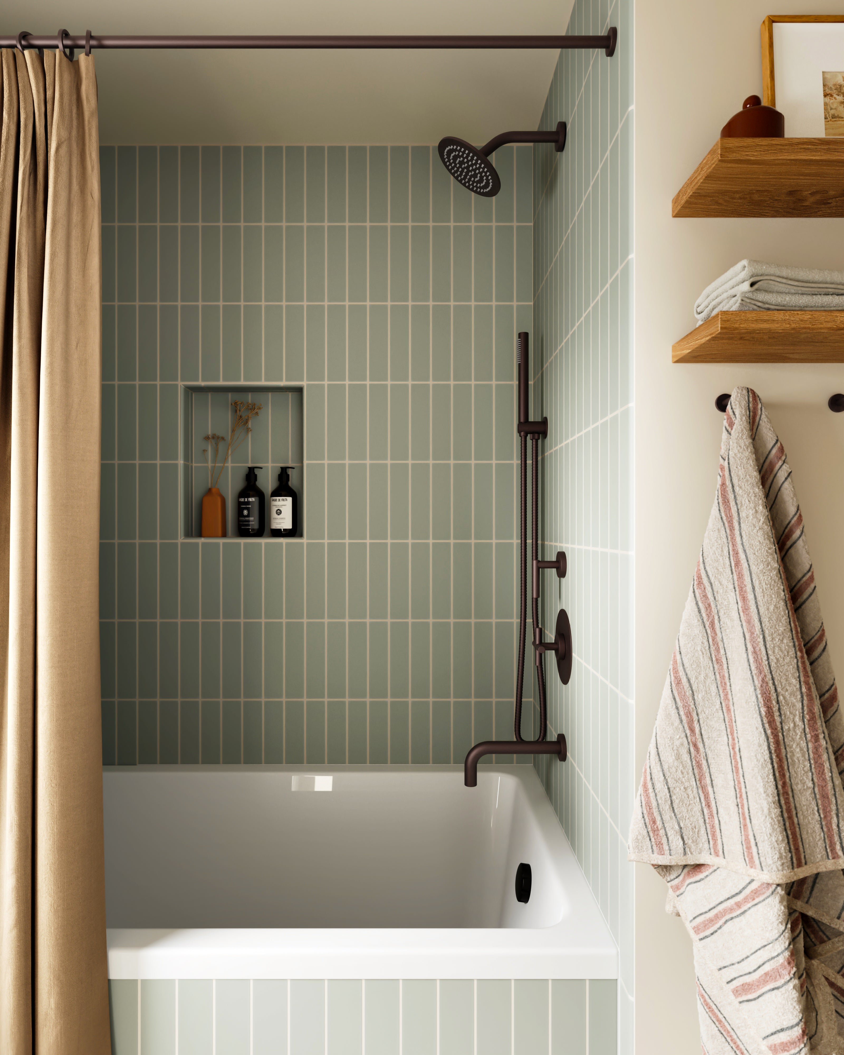 2x8 Natural Press Ceramic Tile in Manzanita Matte