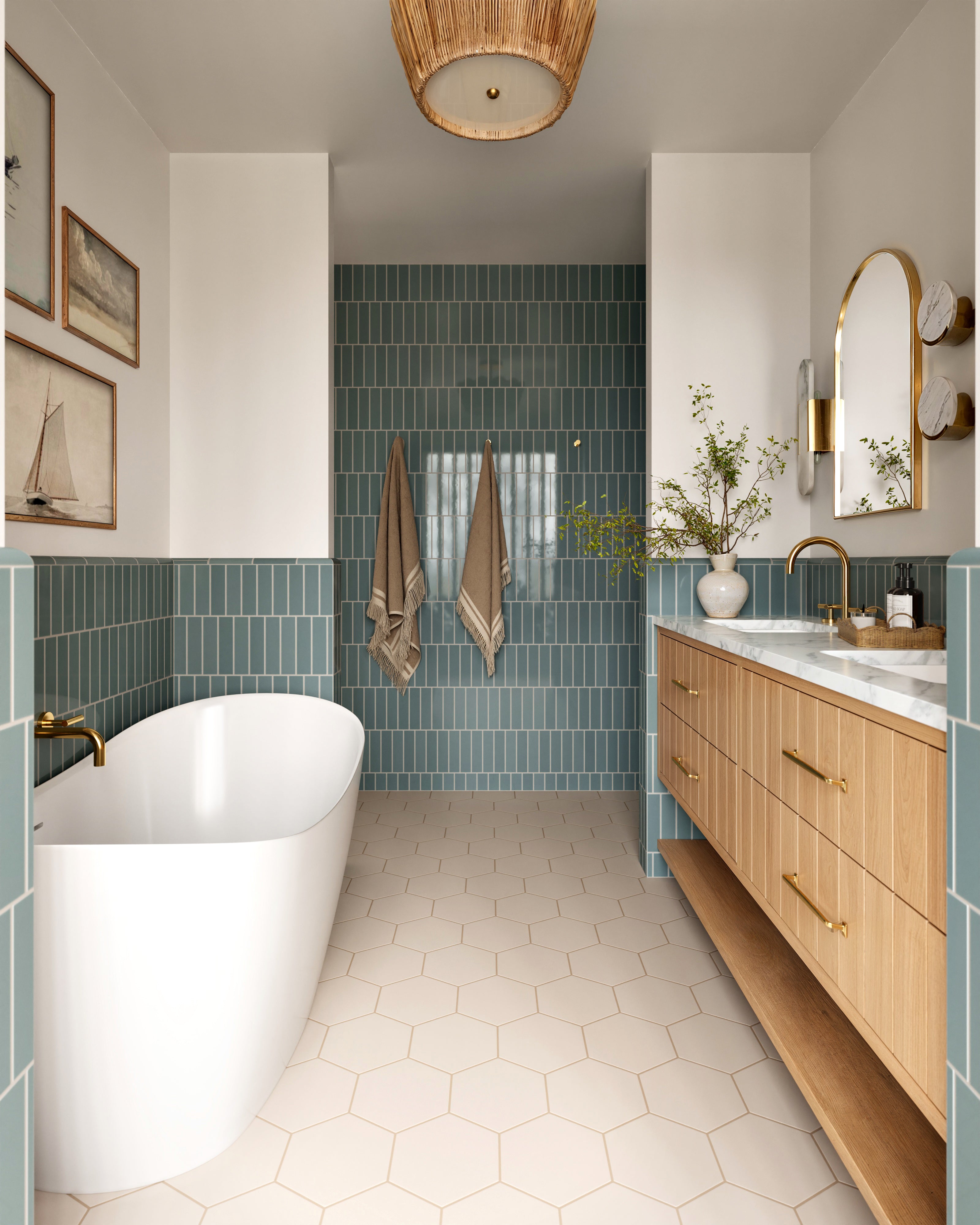 2x8 Natural Press Tile in North Fork Gloss