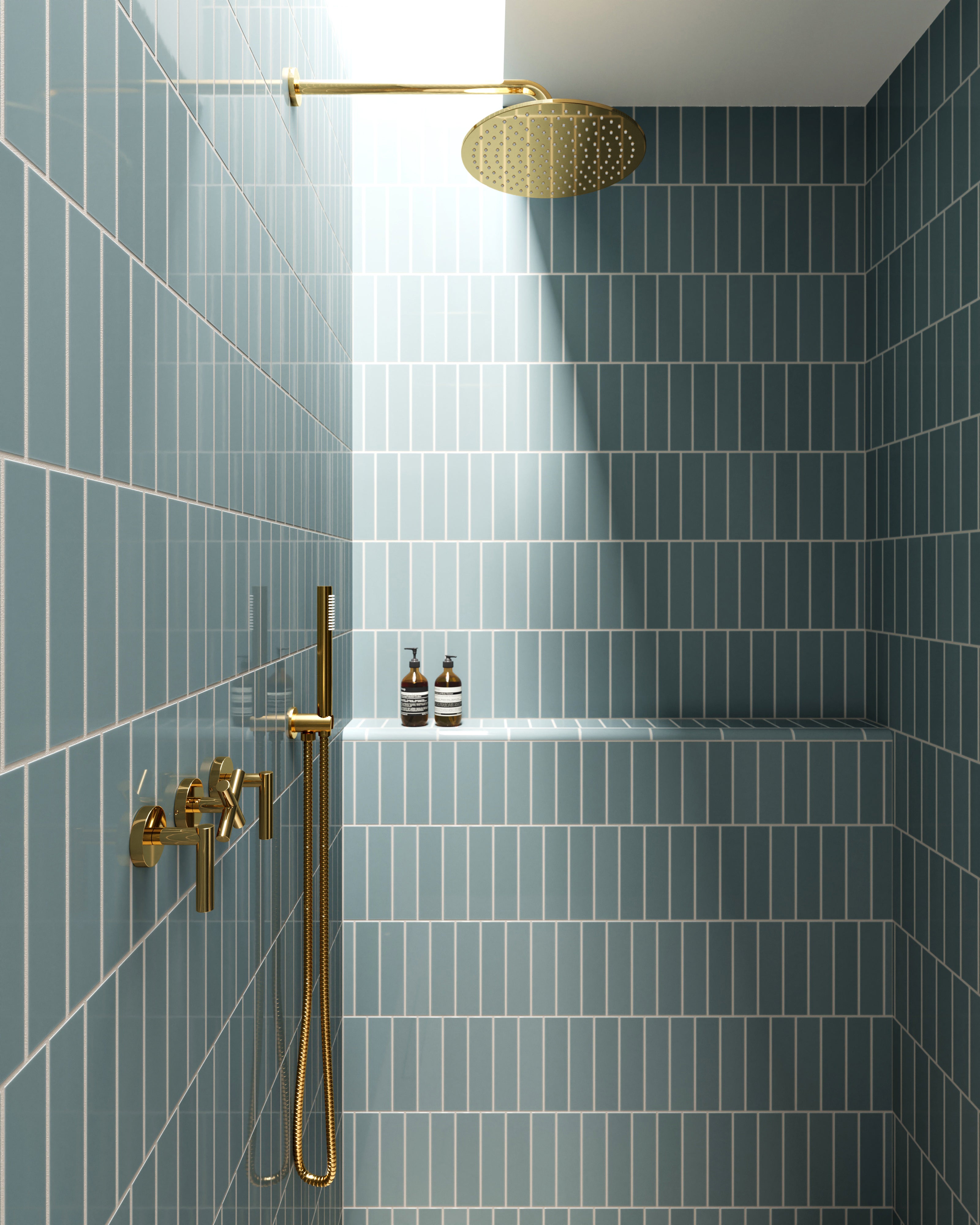 Contour Three Handle Wall Mount Bath Trim with Diverter/Volume Control and Soft Cross/Soft Lever Handles in Polished Brass