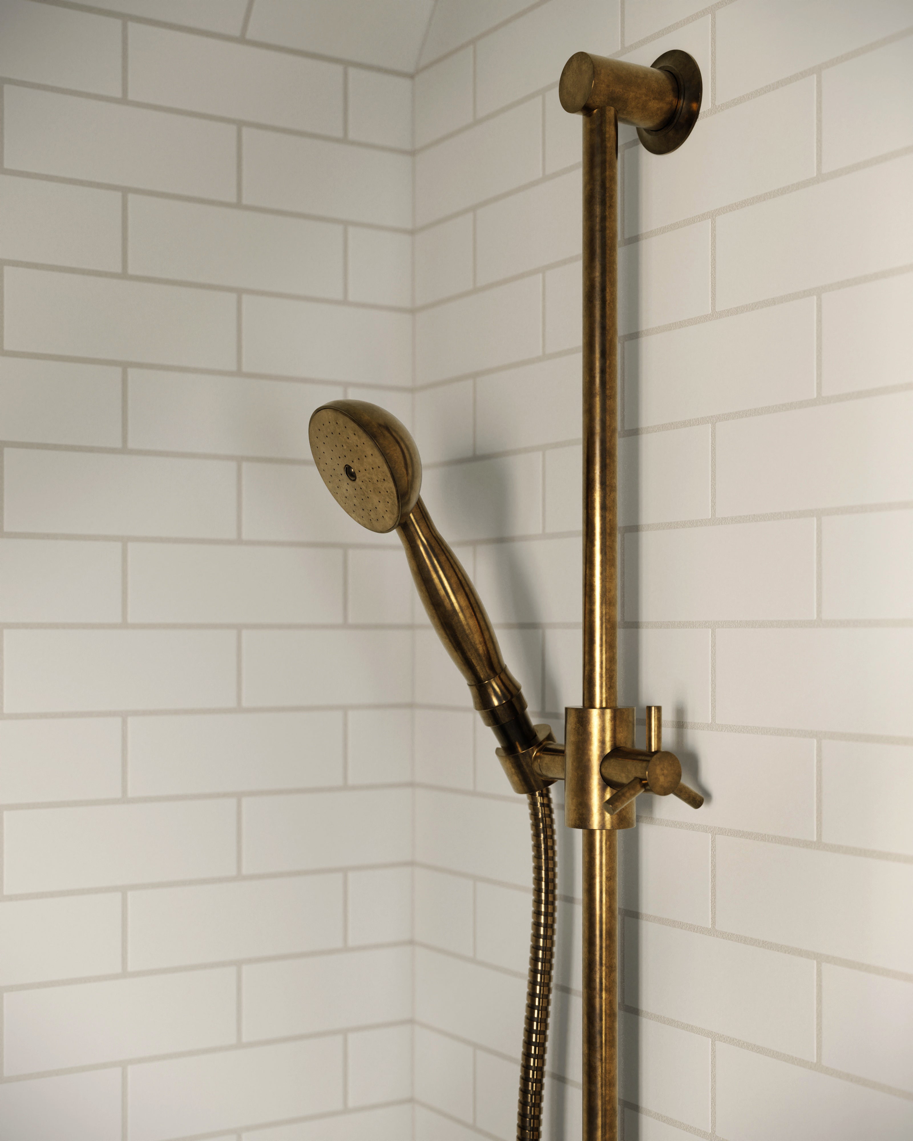 Emerson Positioning Bar Kit - Less Hand Shower in Uncoated Polished Brass