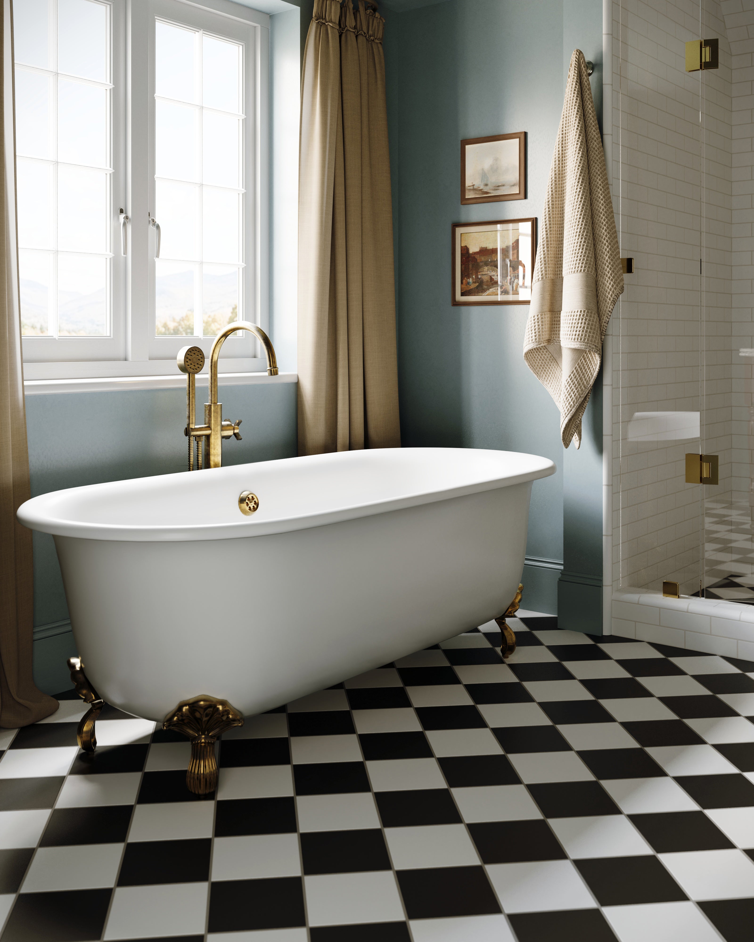 6x6 Natural Press Ceramic Tile in Bone Black Matte