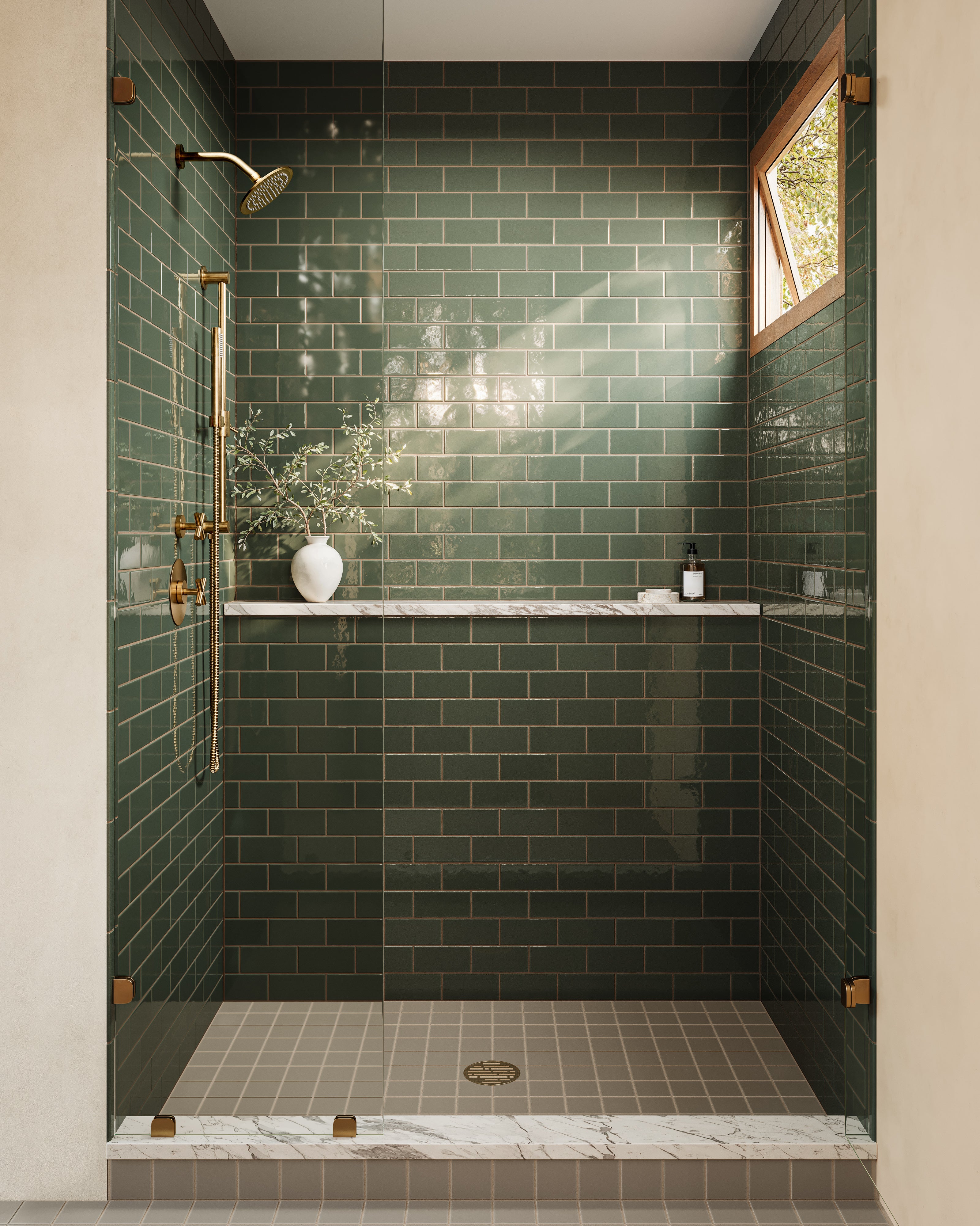 3x3 Straight Set Sheeted Natural Press Ceramic Mosaic Tile in Sawtooth Matte