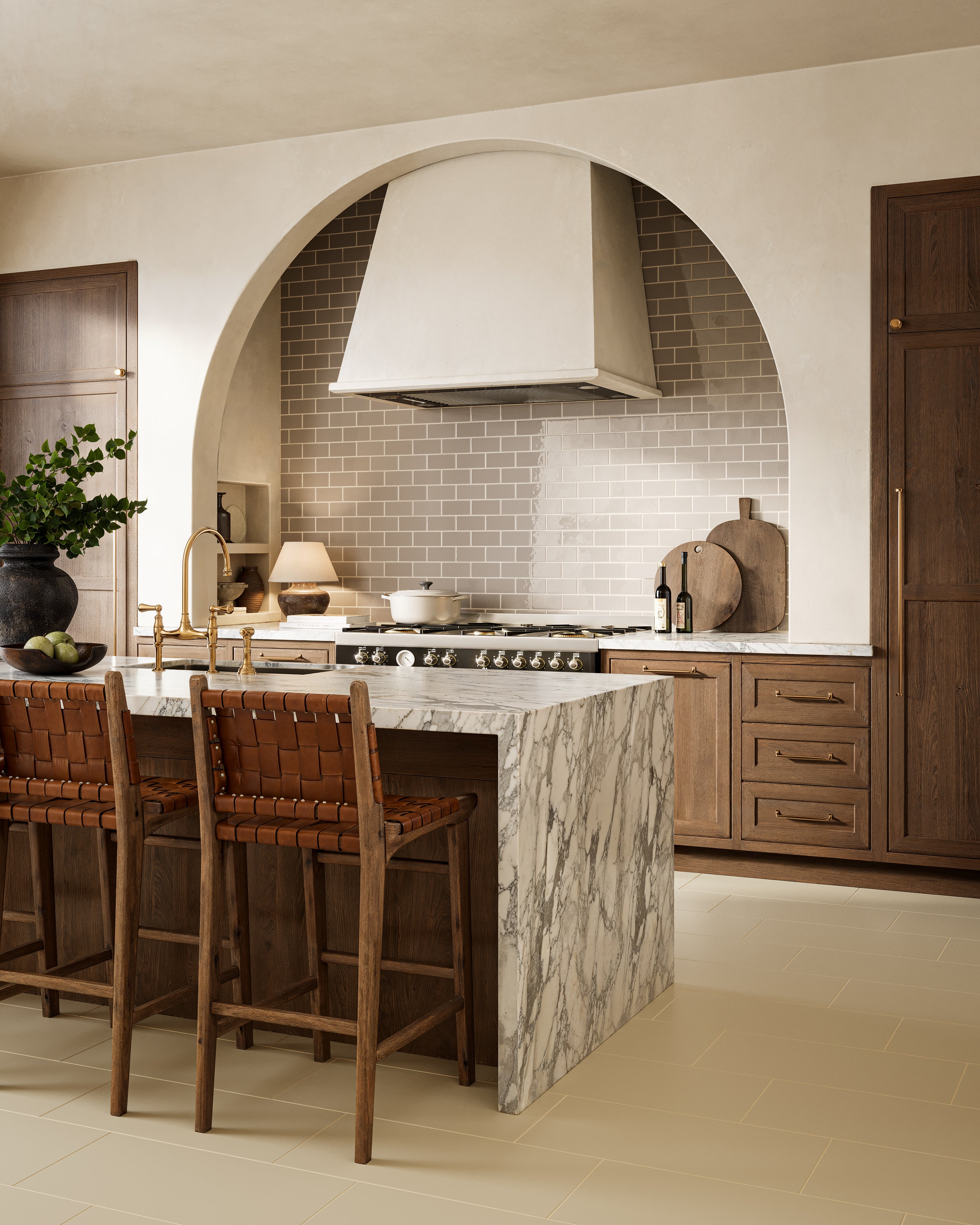 12x24 Natural Press Ceramic Tile in Morel Matte