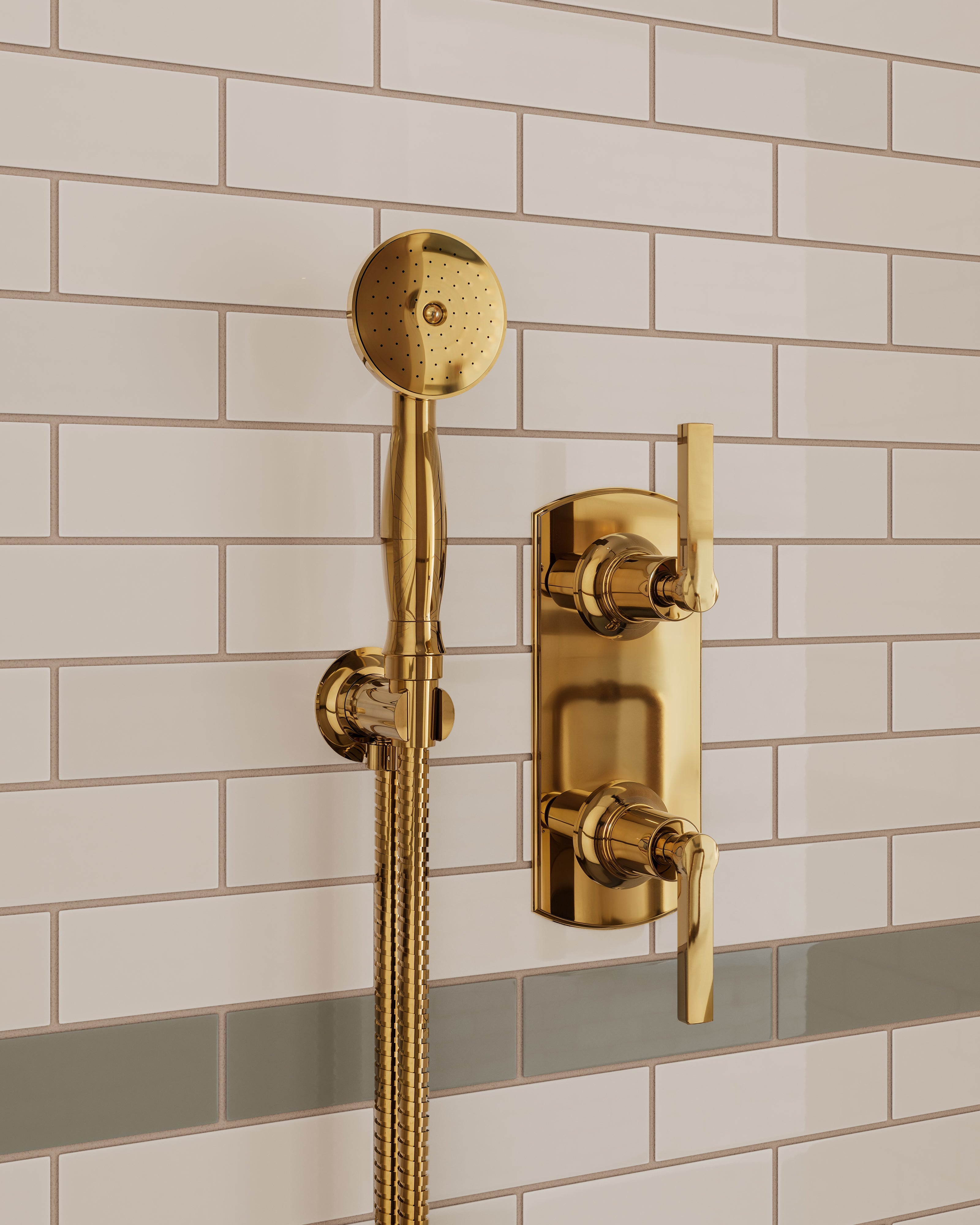 Emerson Wall Elbow with Hook Kit - Less Hand Shower in Uncoated Polished Brass