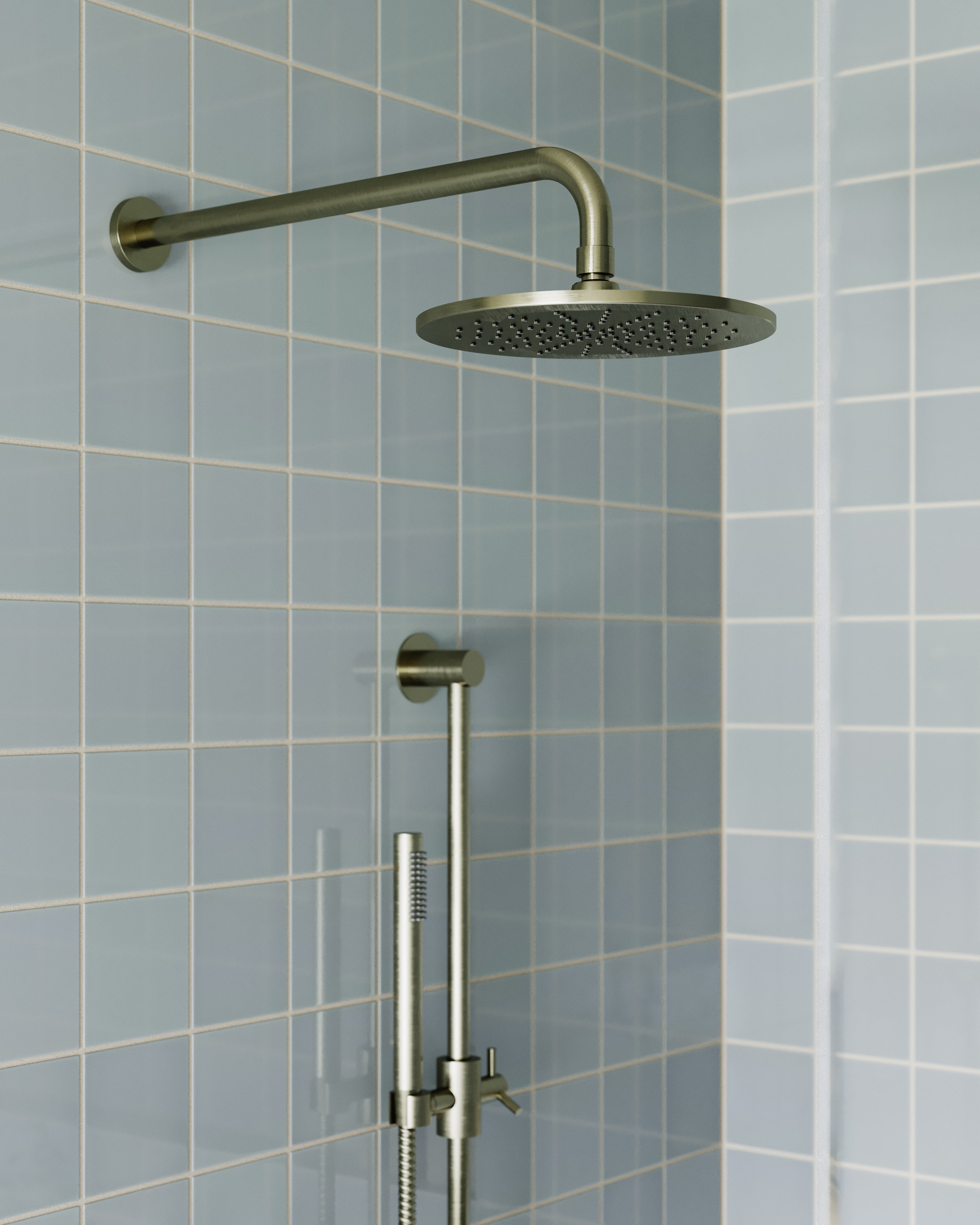 Shower 8" Flat Shower Head in Satin Nickel