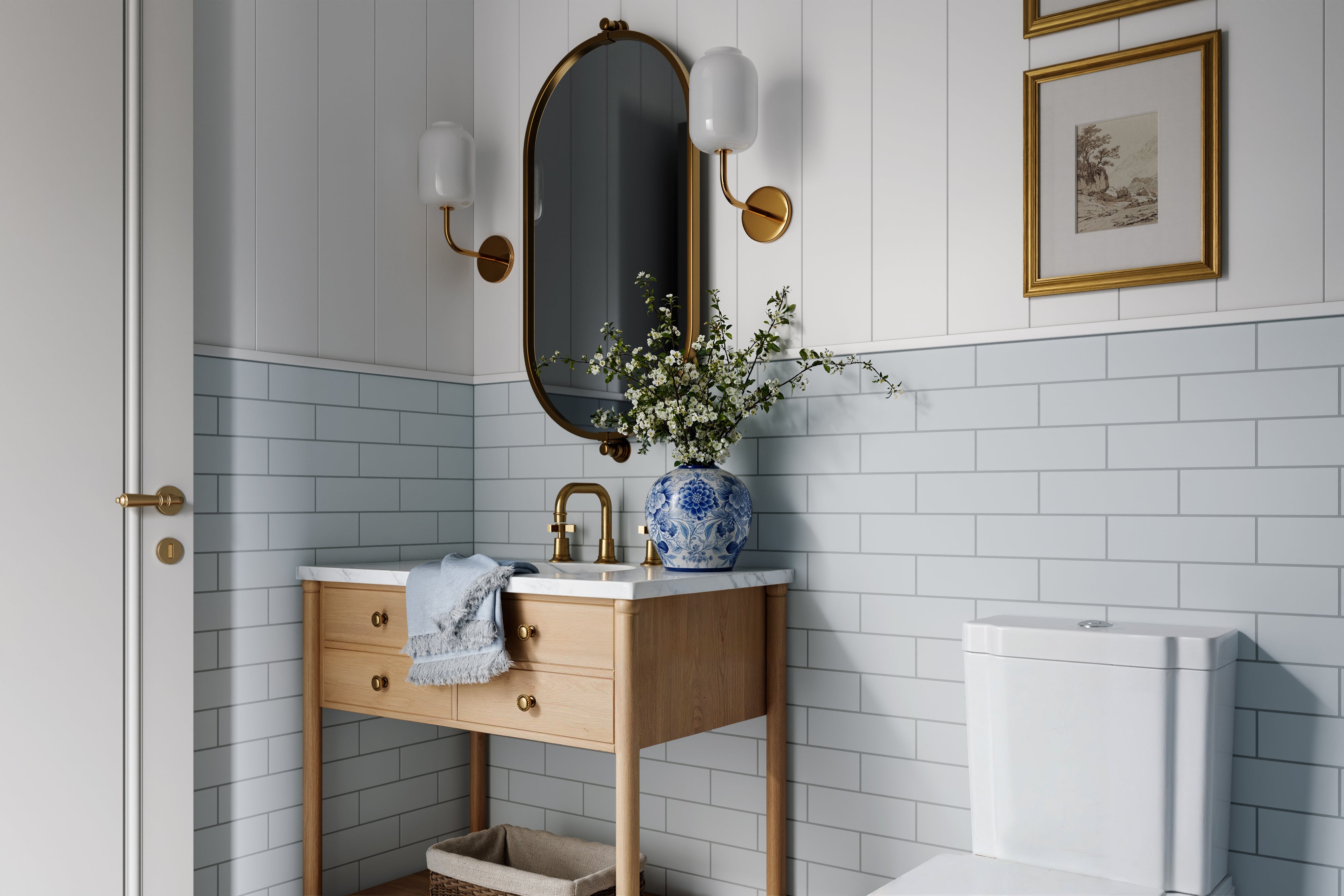 3x9 Natural Press Ceramic Tile in Alberta Blue Matte