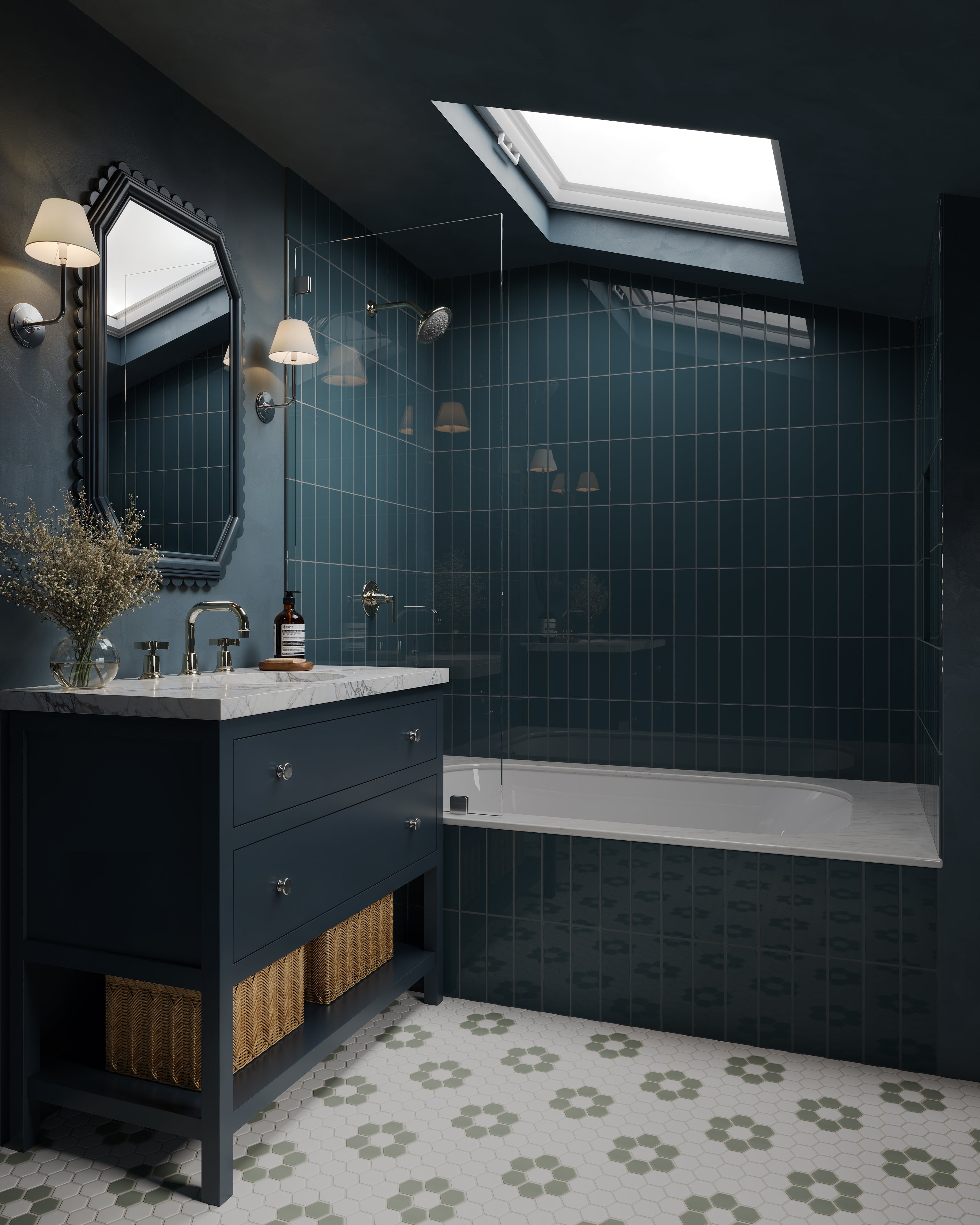 3x9 Natural Press Ceramic Tile in King Tide Gloss