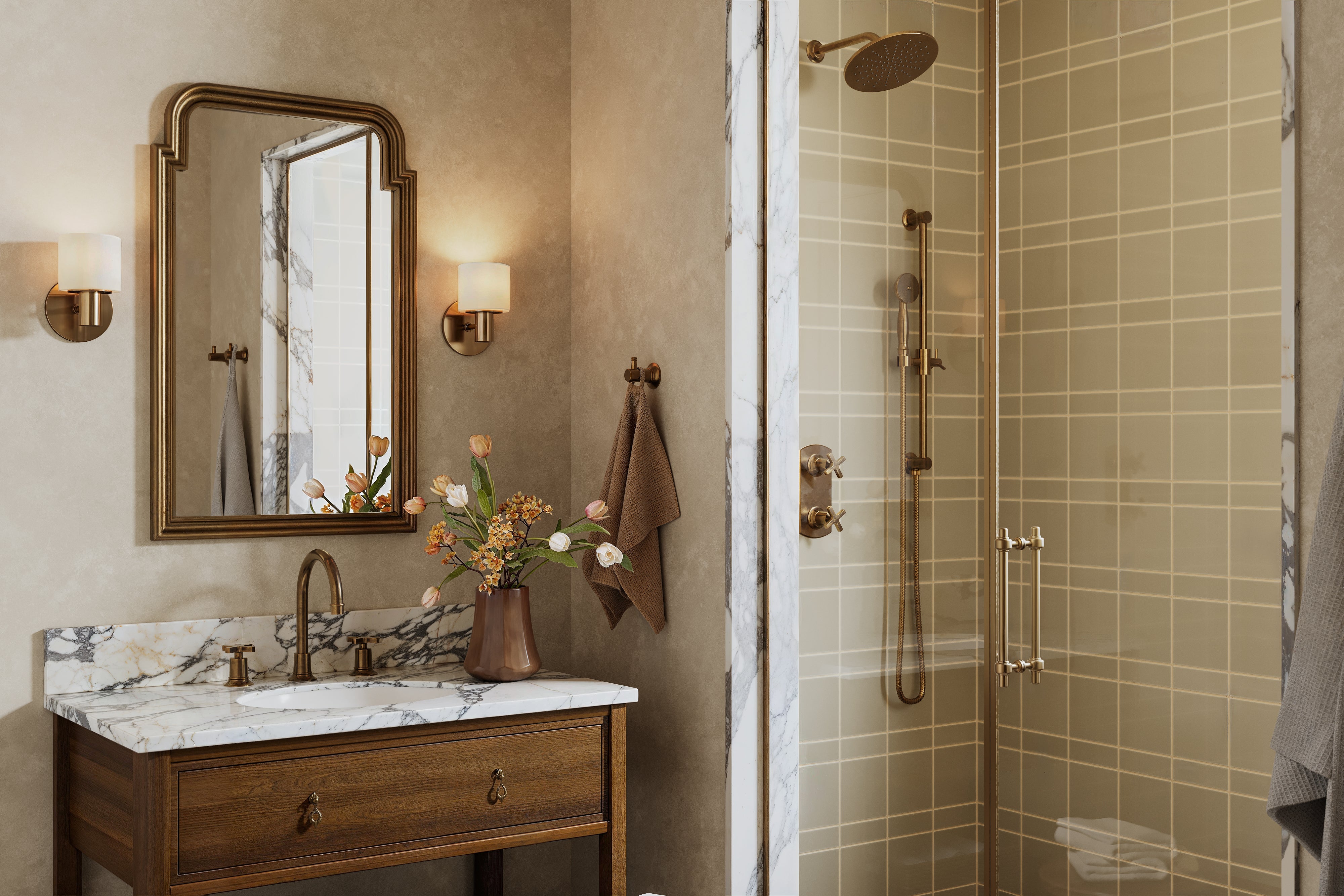 2x6 Natural Press Ceramic Tile in Morel Gloss