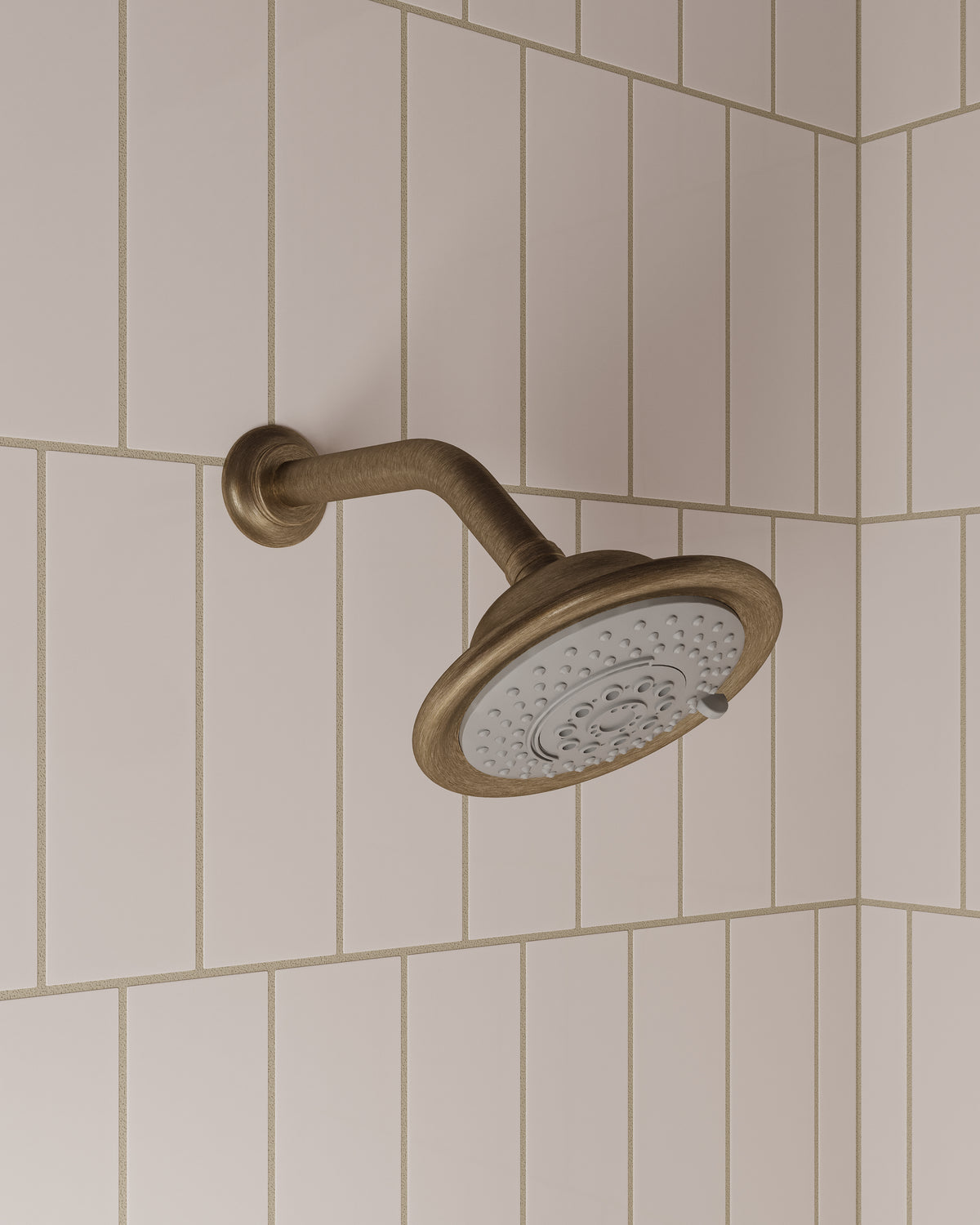 Emerson 45-Degree 8" Shower Arm with Flange in Antique Brass