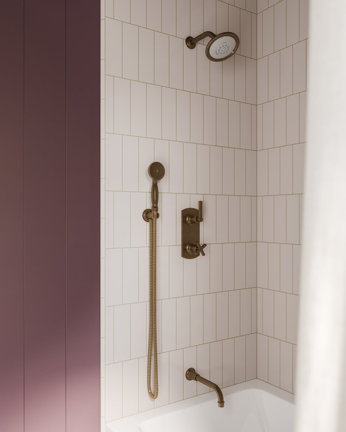 Emerson 45-Degree 8" Shower Arm with Flange in Antique Brass