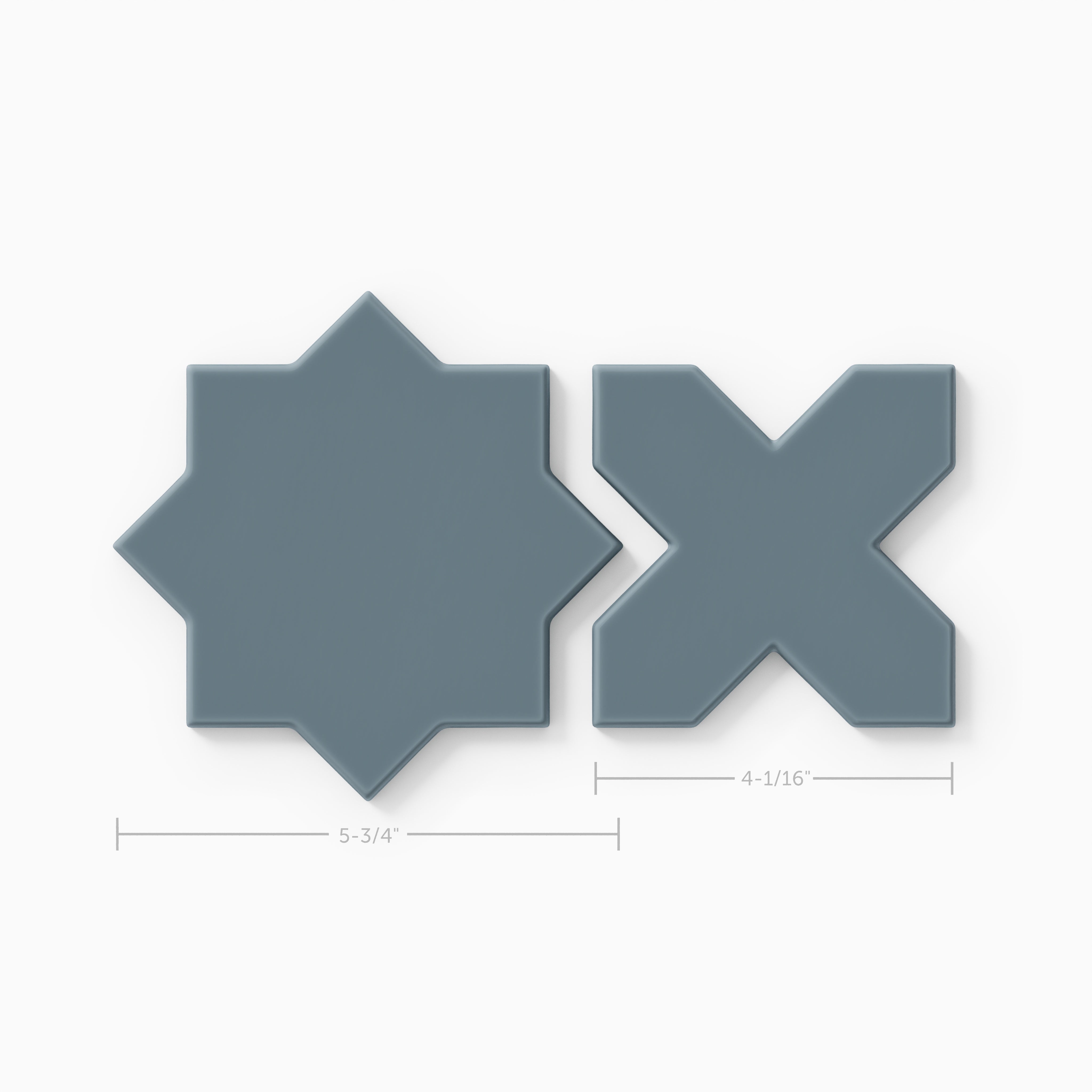 Mini Star & Cross Original Ceramic Tile in Nautical Matte
