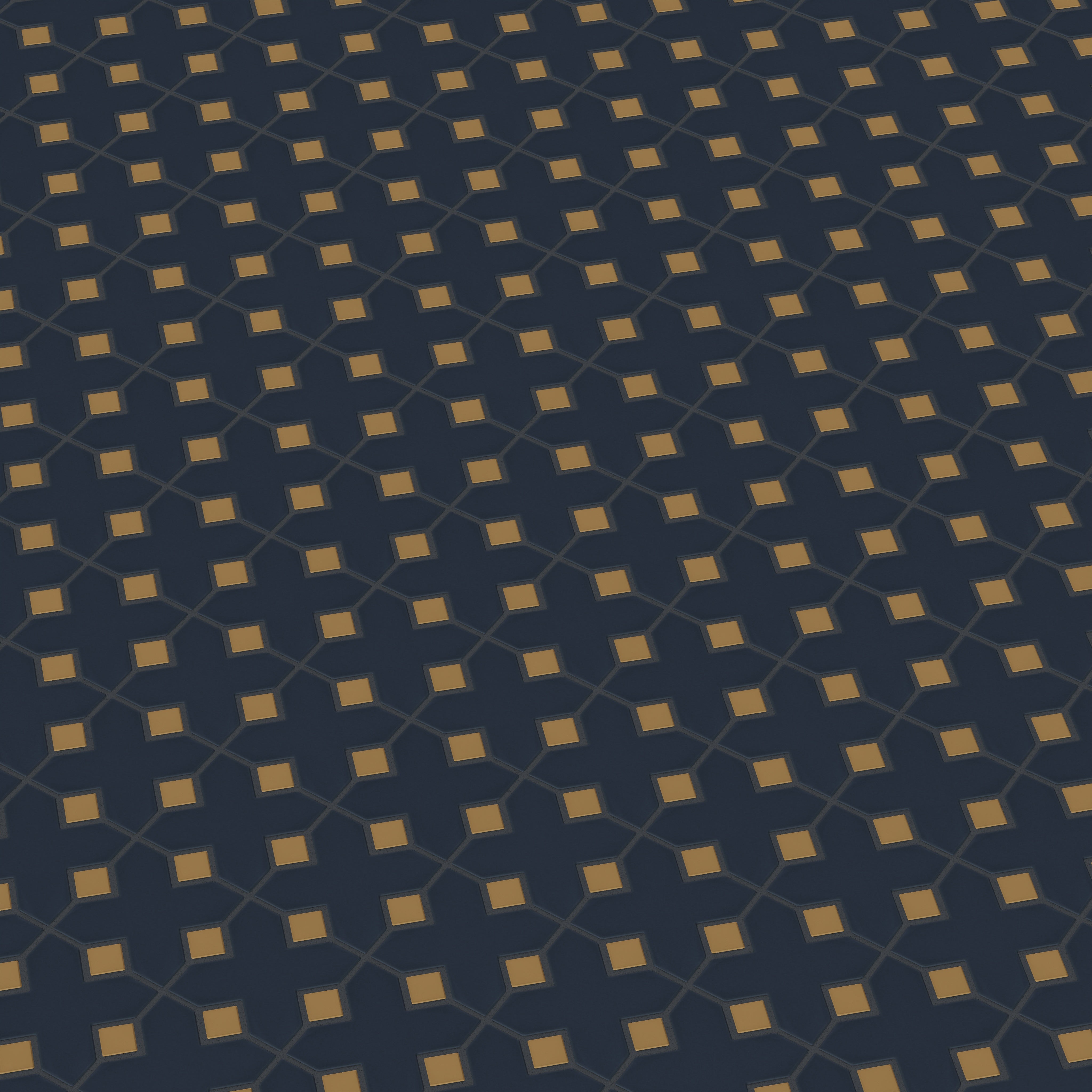 Hacienda Sheeted Original Ceramic Tile in Navy Blue Matte & Chaparral Matte