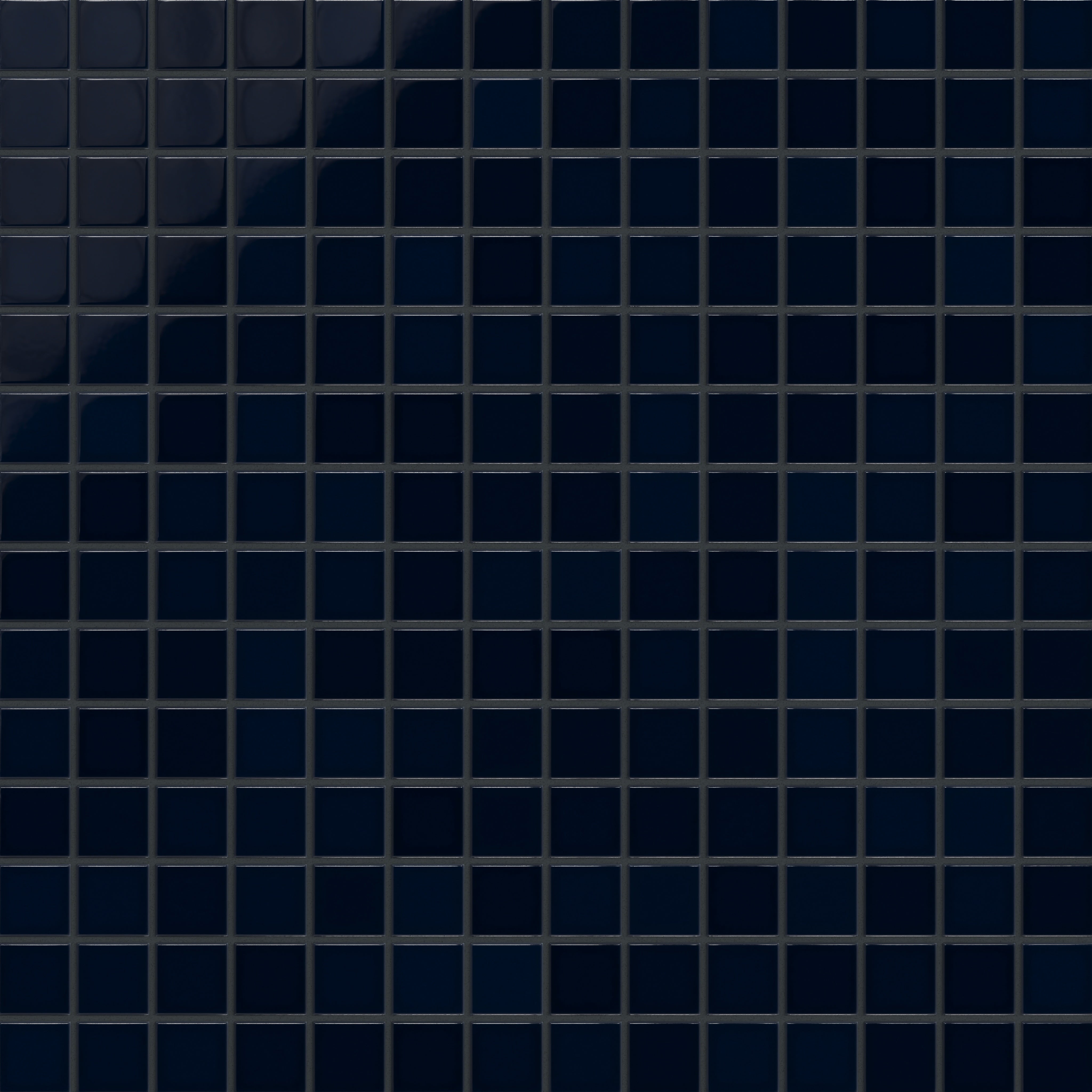 2x2 Straight Set Sheeted Original Ceramic Mosaic Tile in Navy Blue Gloss