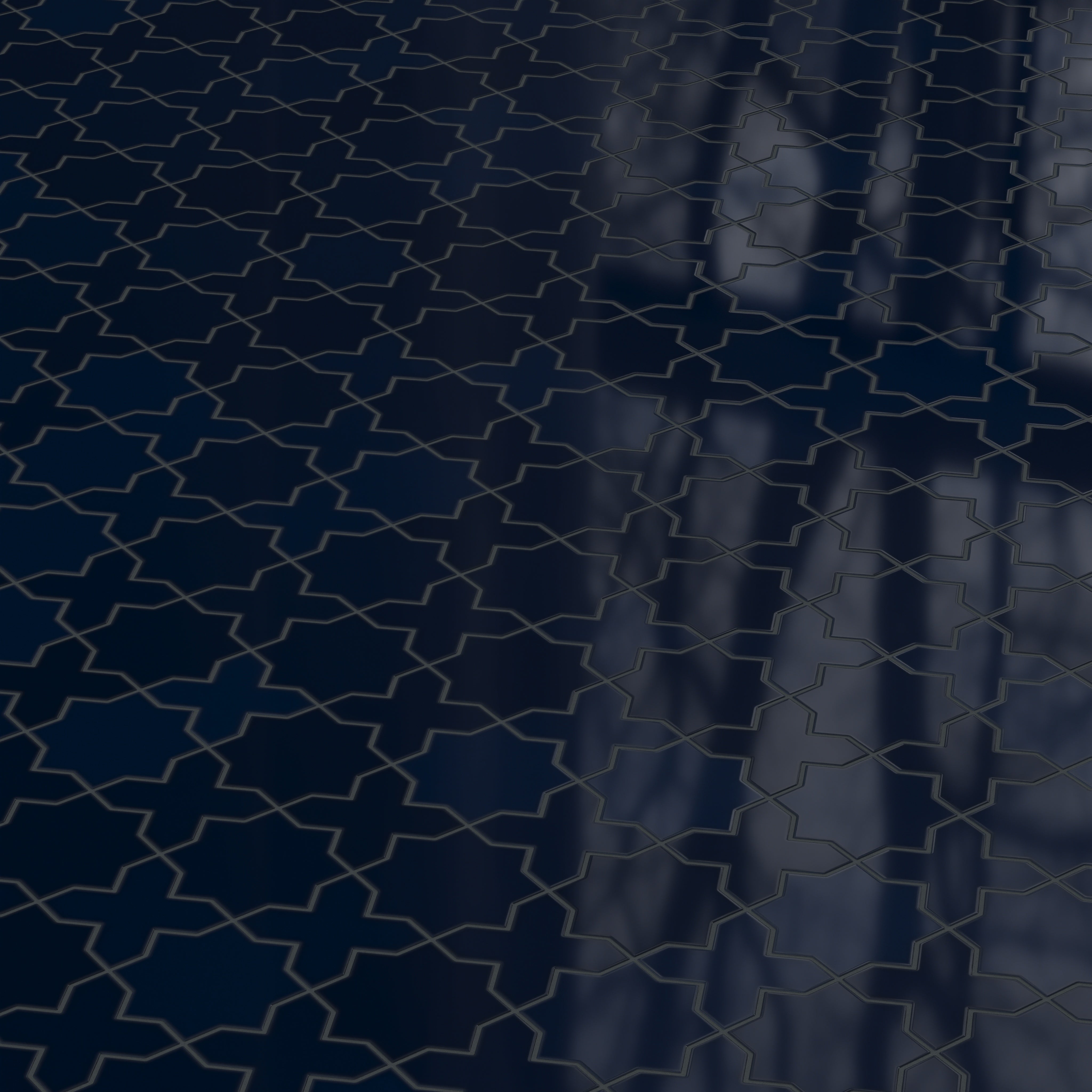 Star & Cross Original Ceramic Tile in Navy Blue Gloss