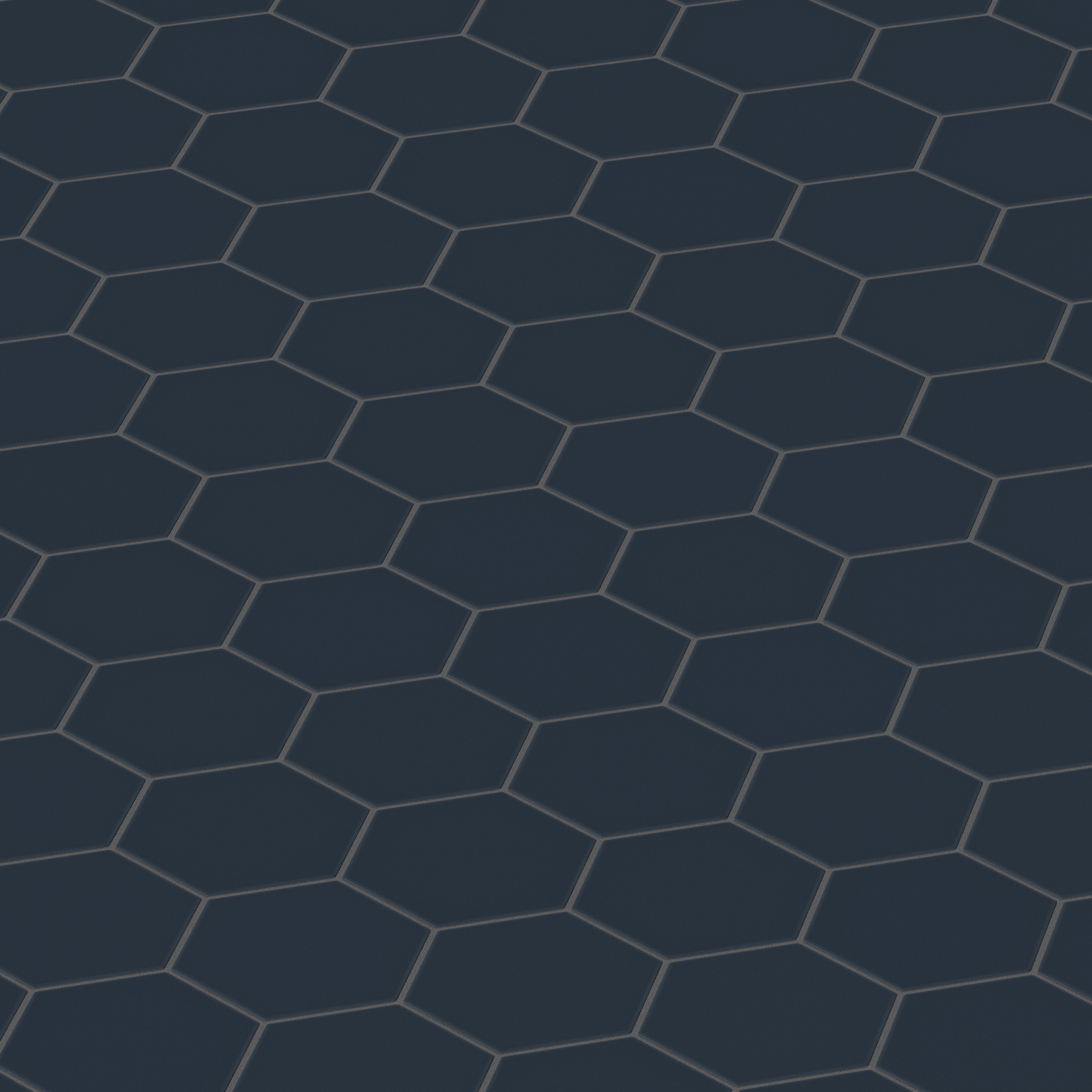 6" Hexagon Original Ceramic Tile in Navy Blue Matte