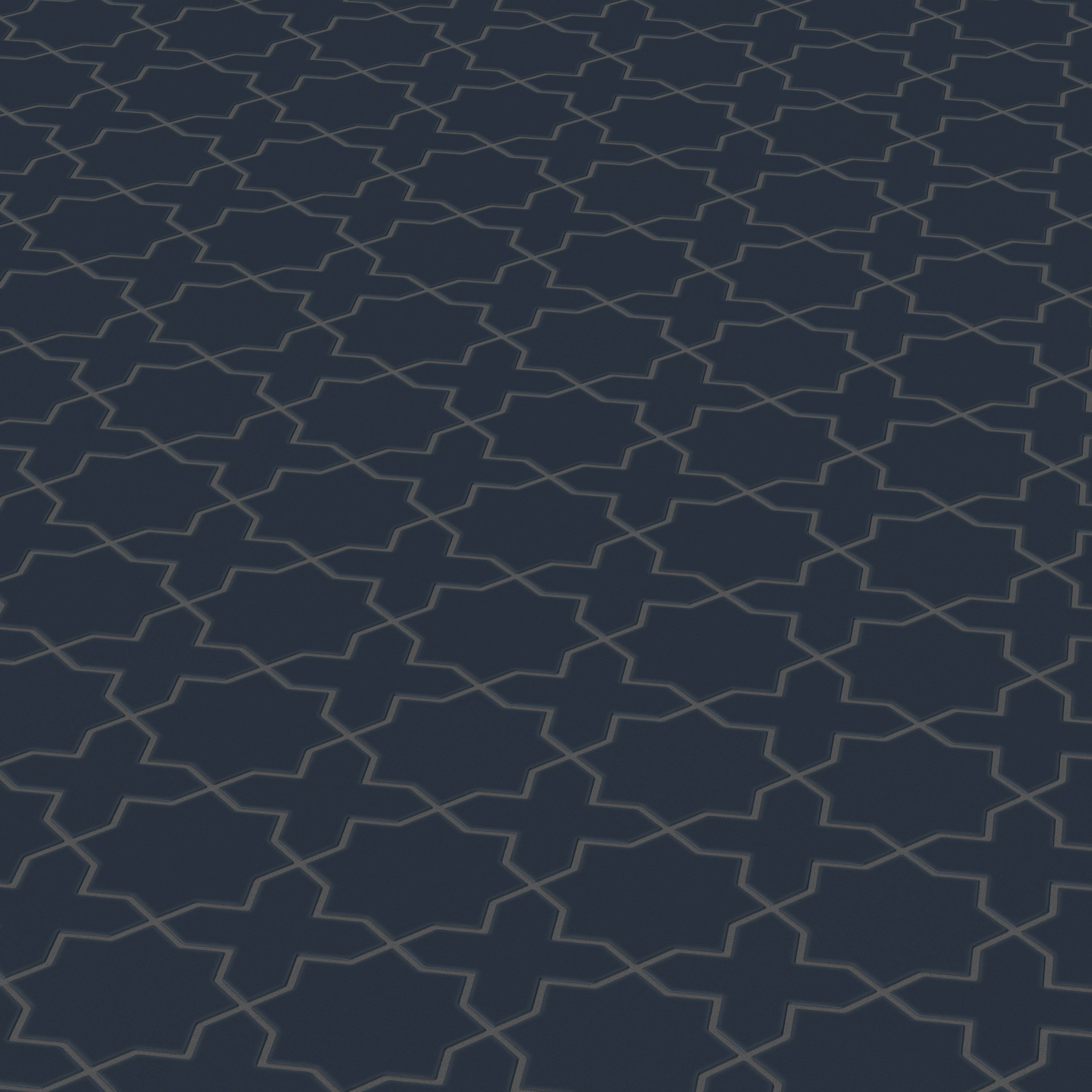 Mini Star & Cross Original Ceramic Tile in Navy Blue Matte