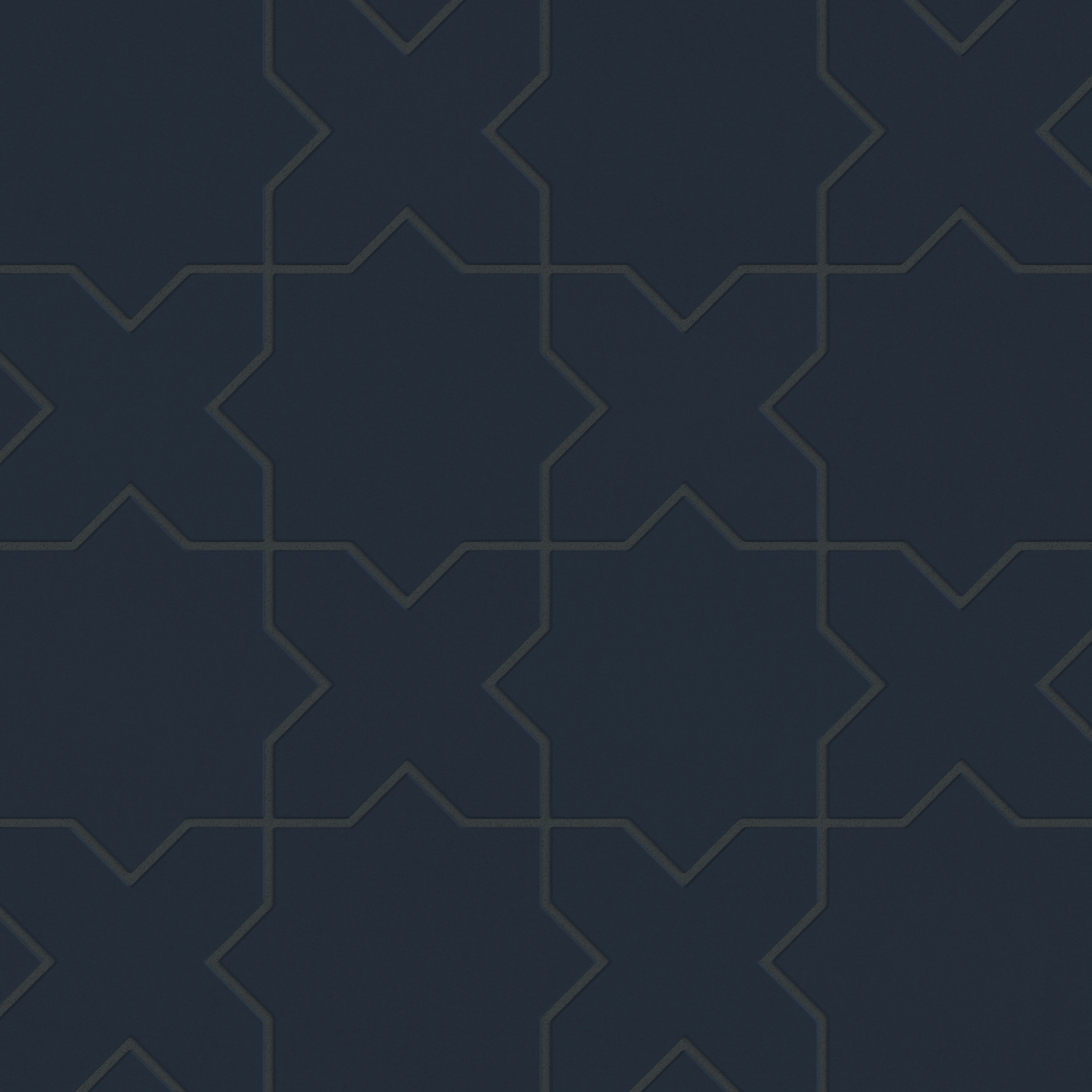 Star & Cross Original Ceramic Tile in Navy Blue Matte
