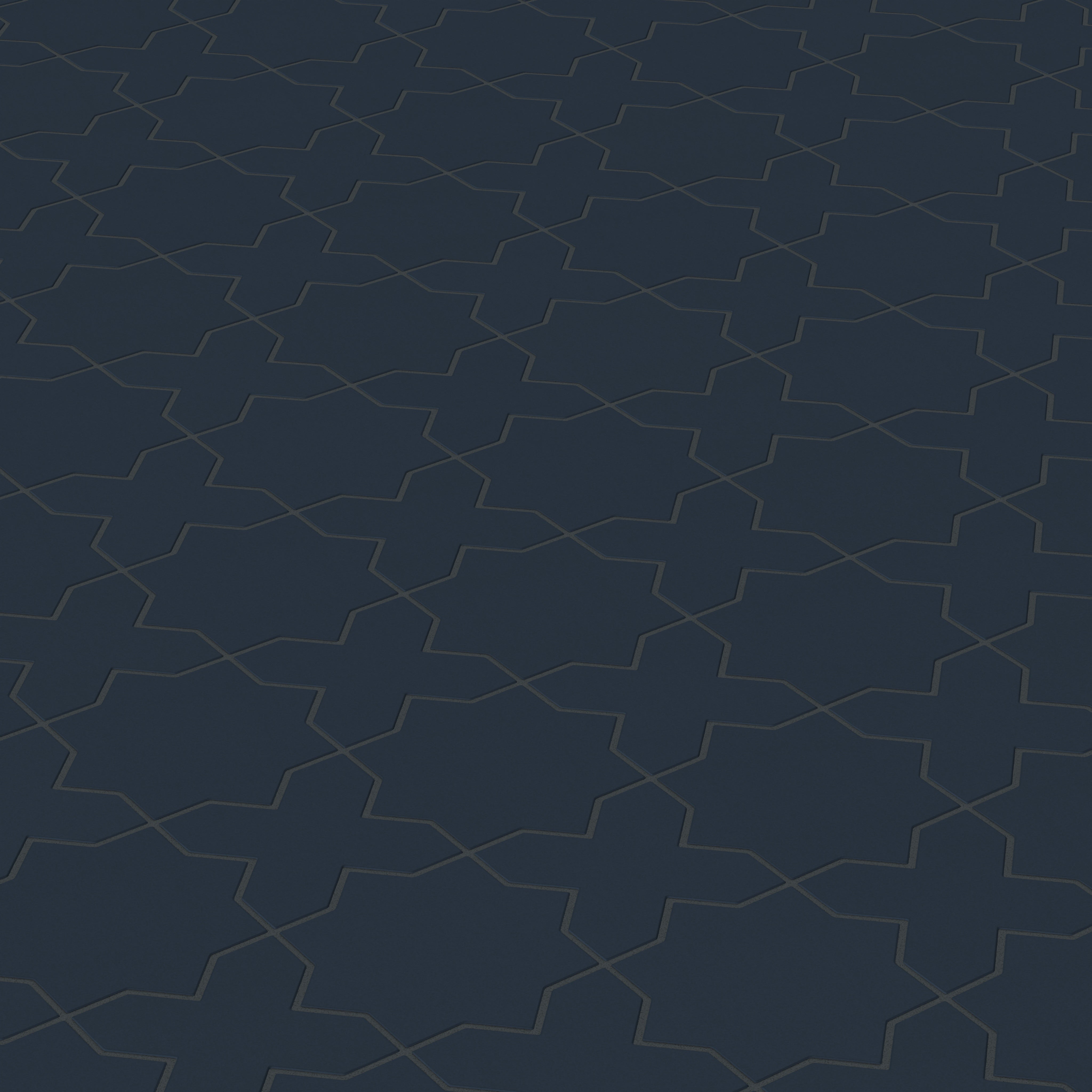 Star & Cross Original Ceramic Tile in Navy Blue Matte