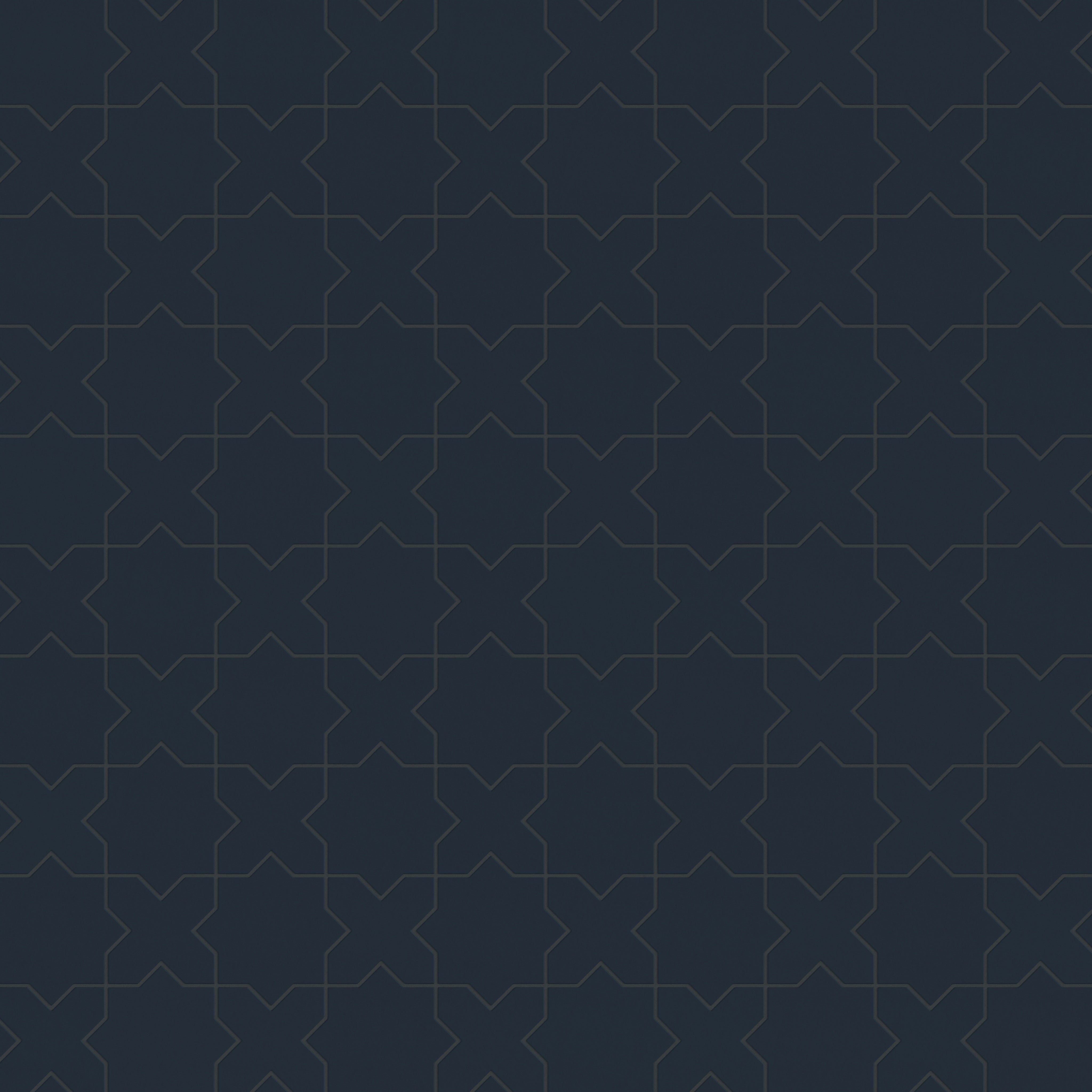 Star & Cross Original Ceramic Tile in Navy Blue Matte