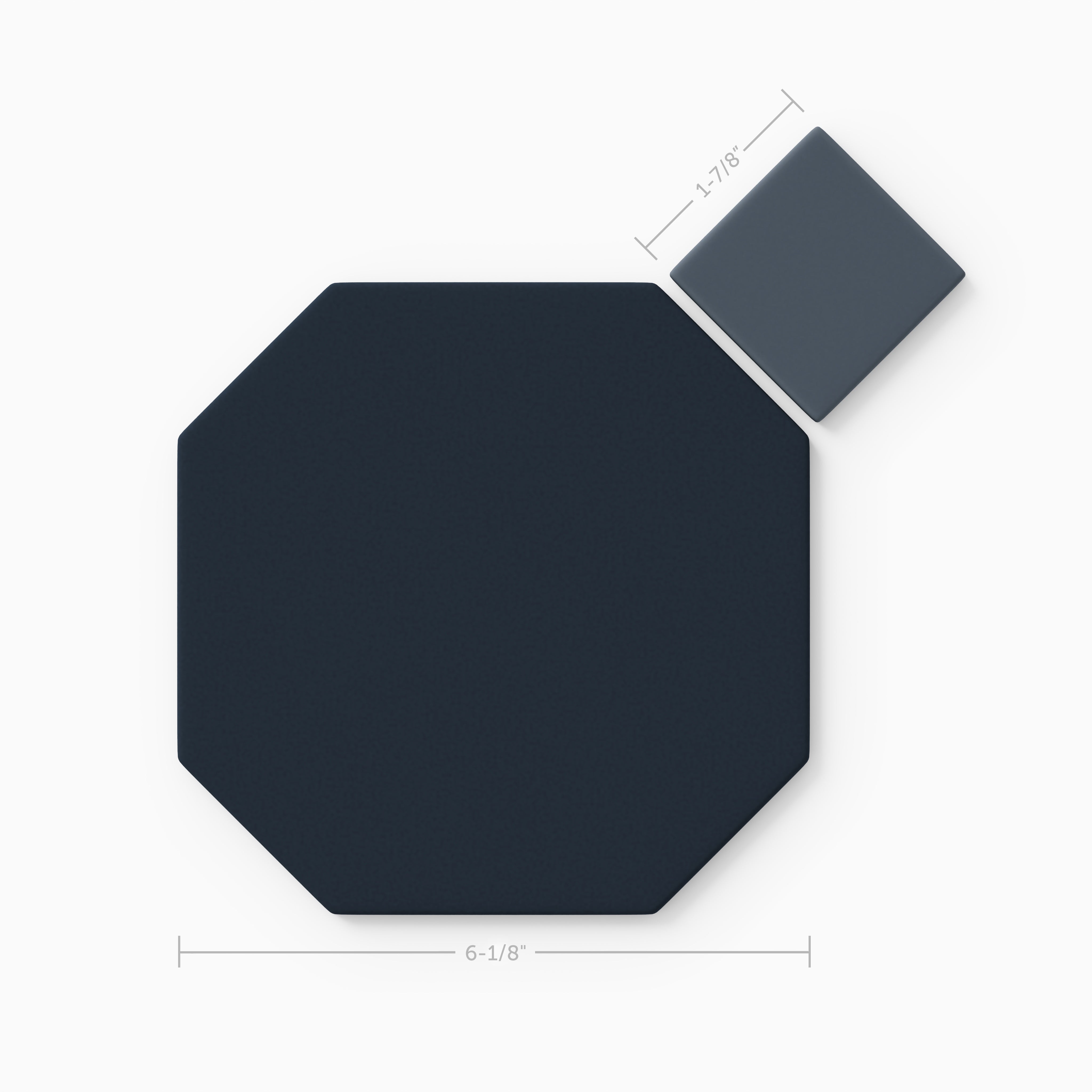 Gramercy Original Ceramic Tile in Navy Blue Matte & Slate Blue Matte