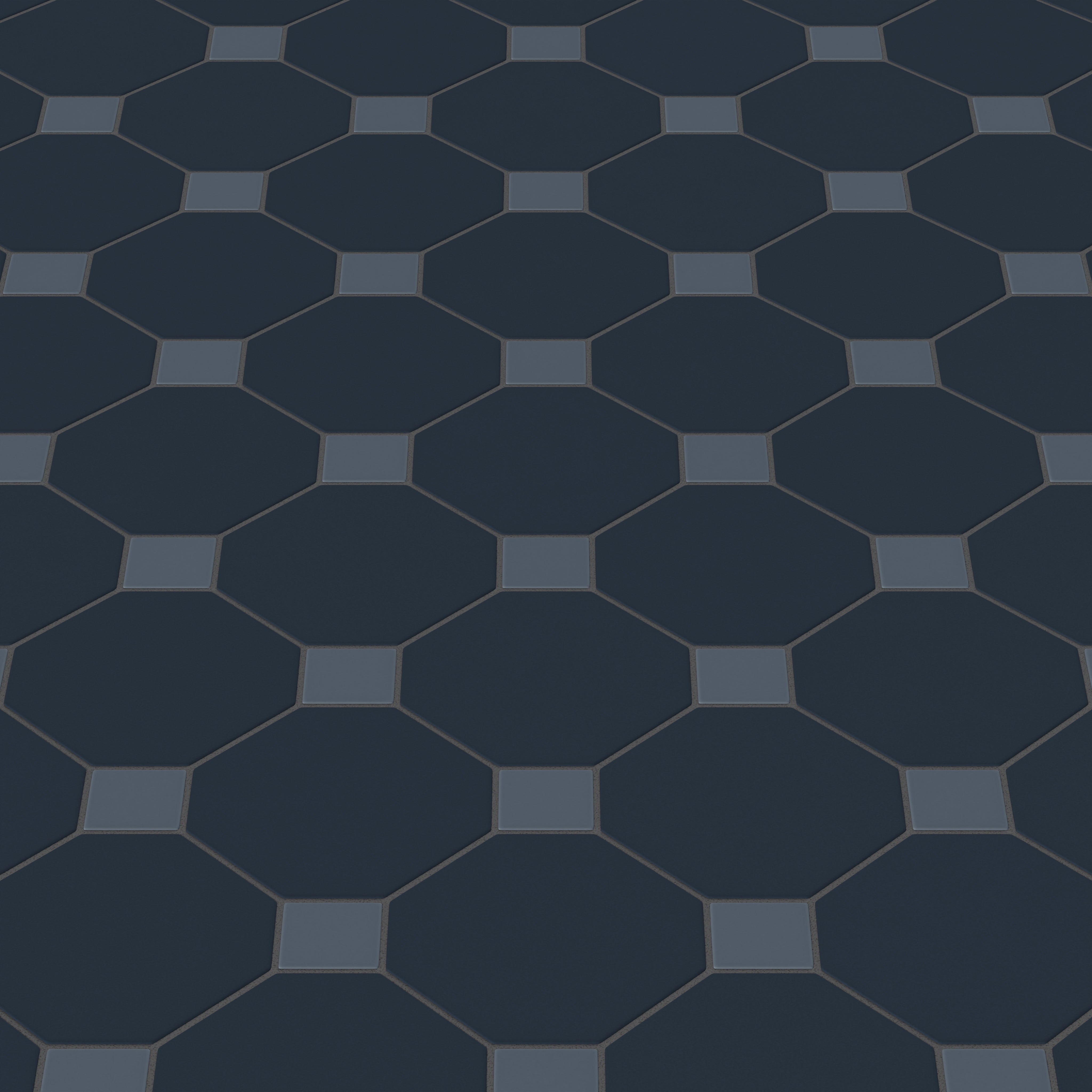 Gramercy Original Ceramic Tile in Navy Blue Matte & Slate Blue Matte