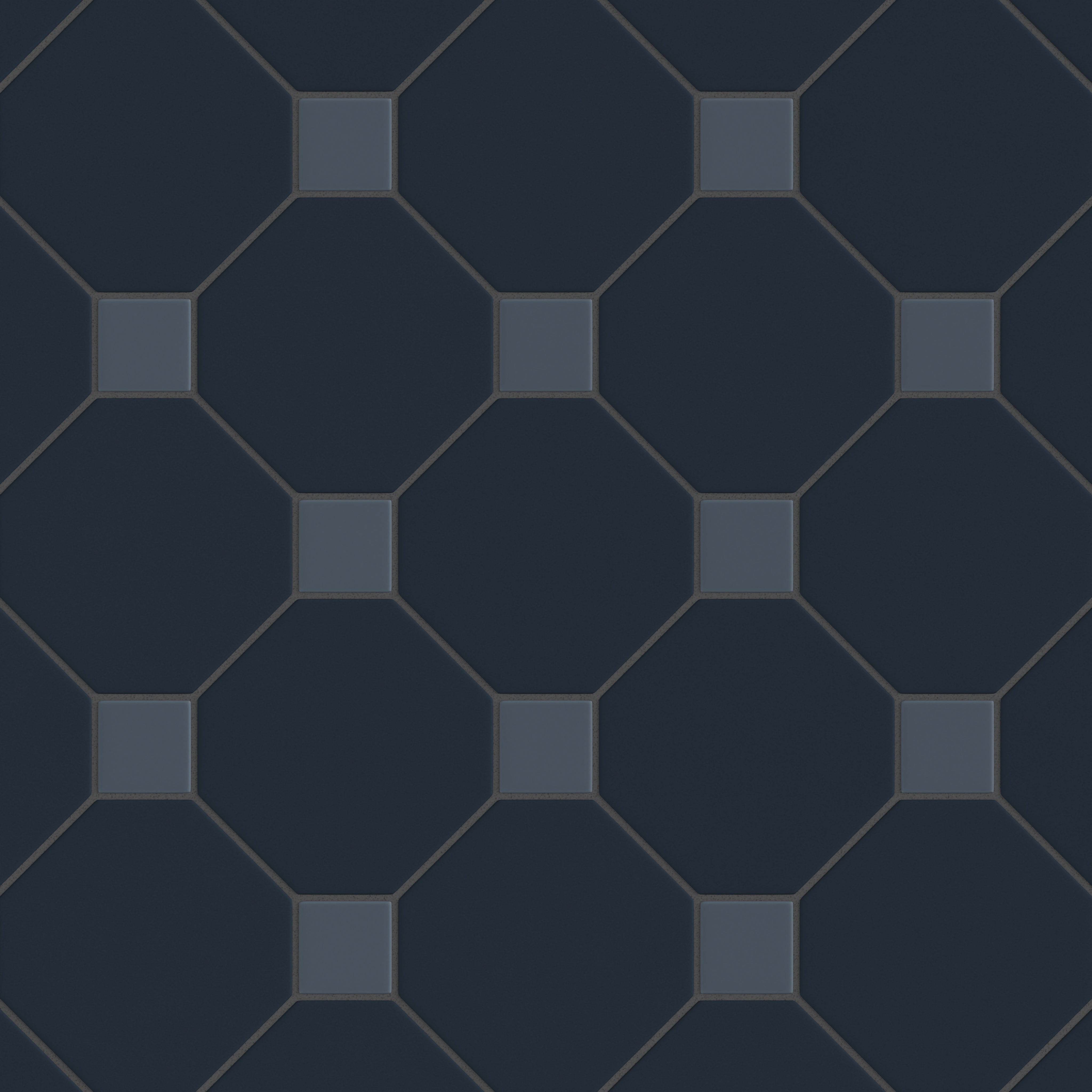 Gramercy Original Ceramic Tile in Navy Blue Matte & Slate Blue Matte
