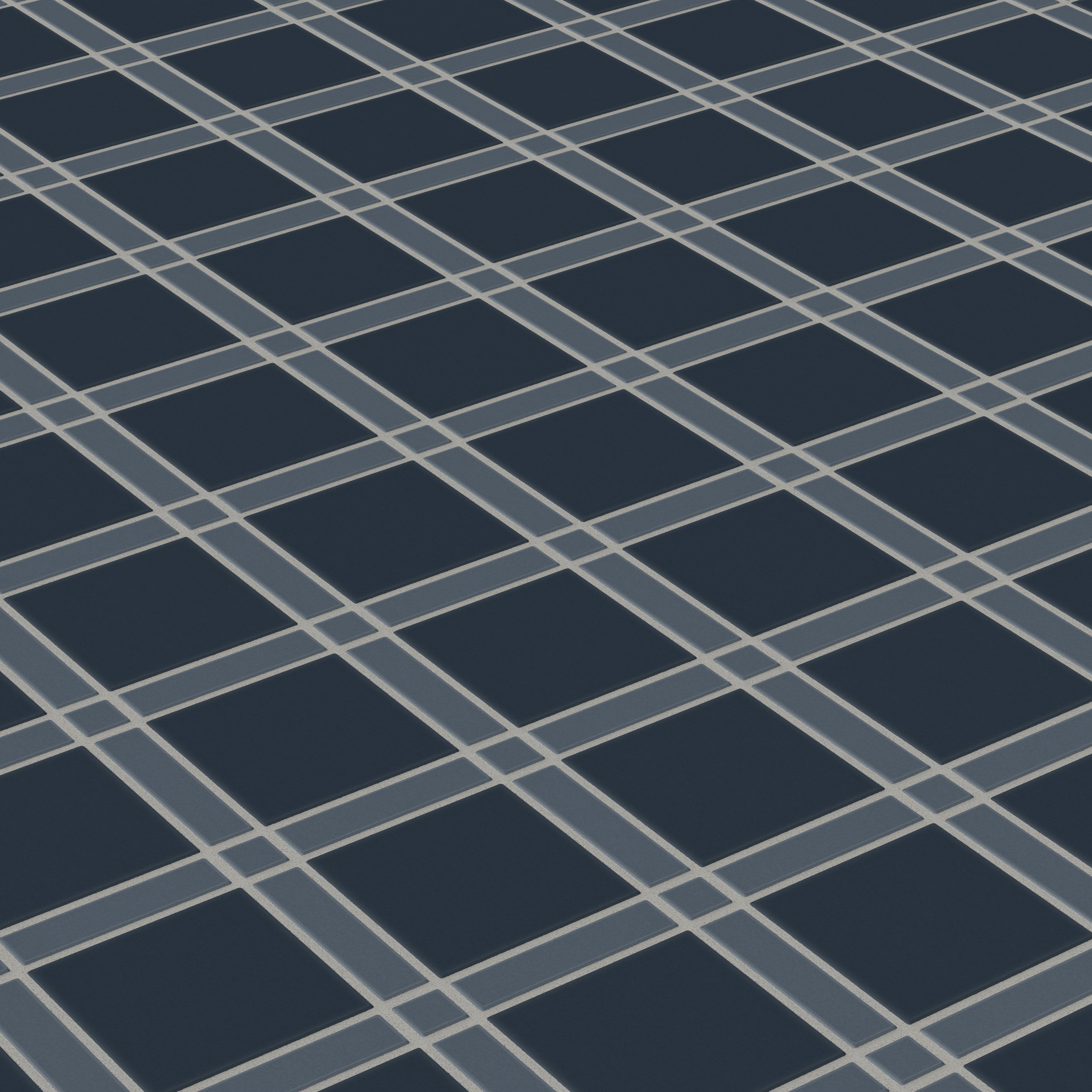 Lattice Sheeted Original Ceramic Tile in Slate Blue Matte & Navy Blue Matte