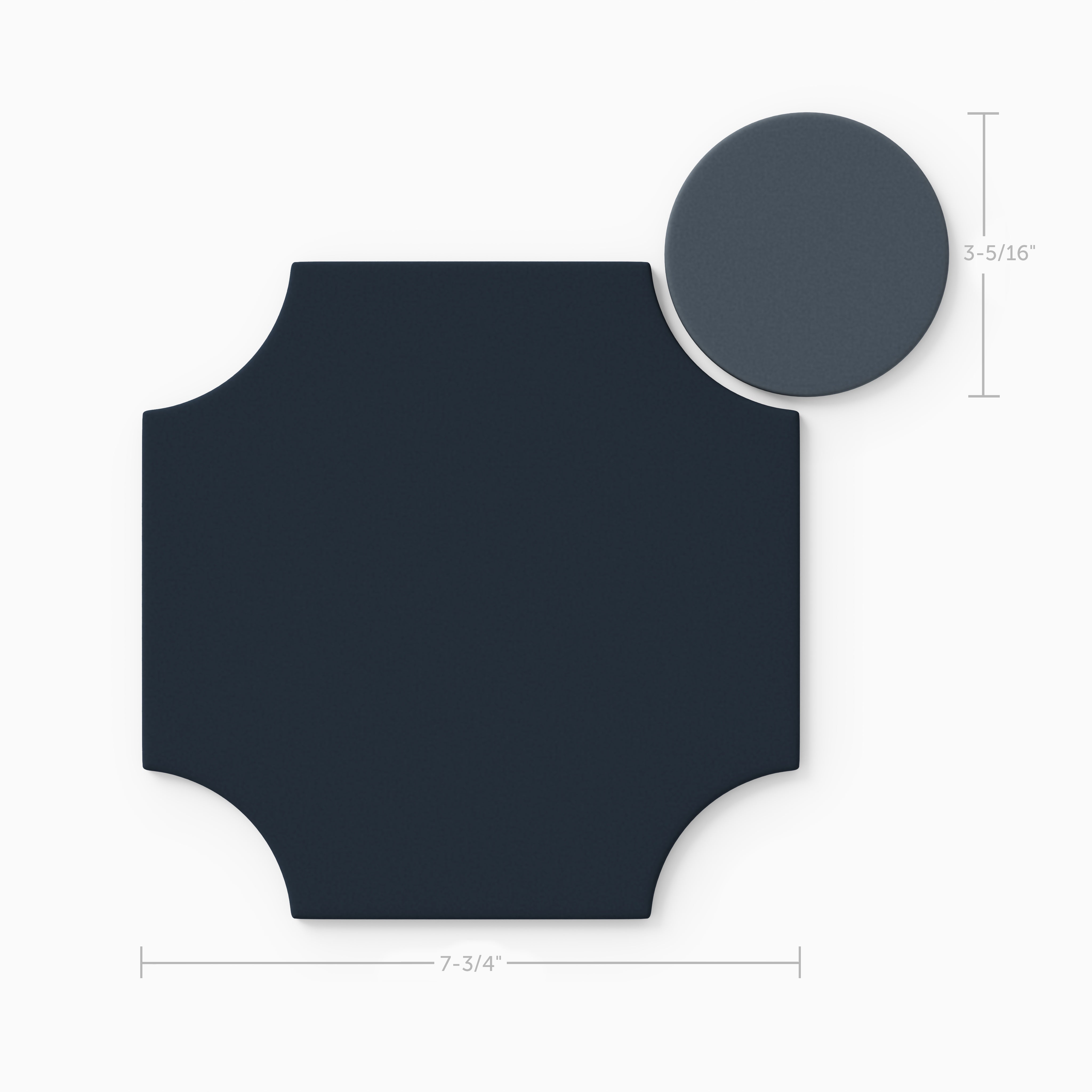 Portico Original Ceramic Tile in Navy Blue Matte & Slate Blue Matte